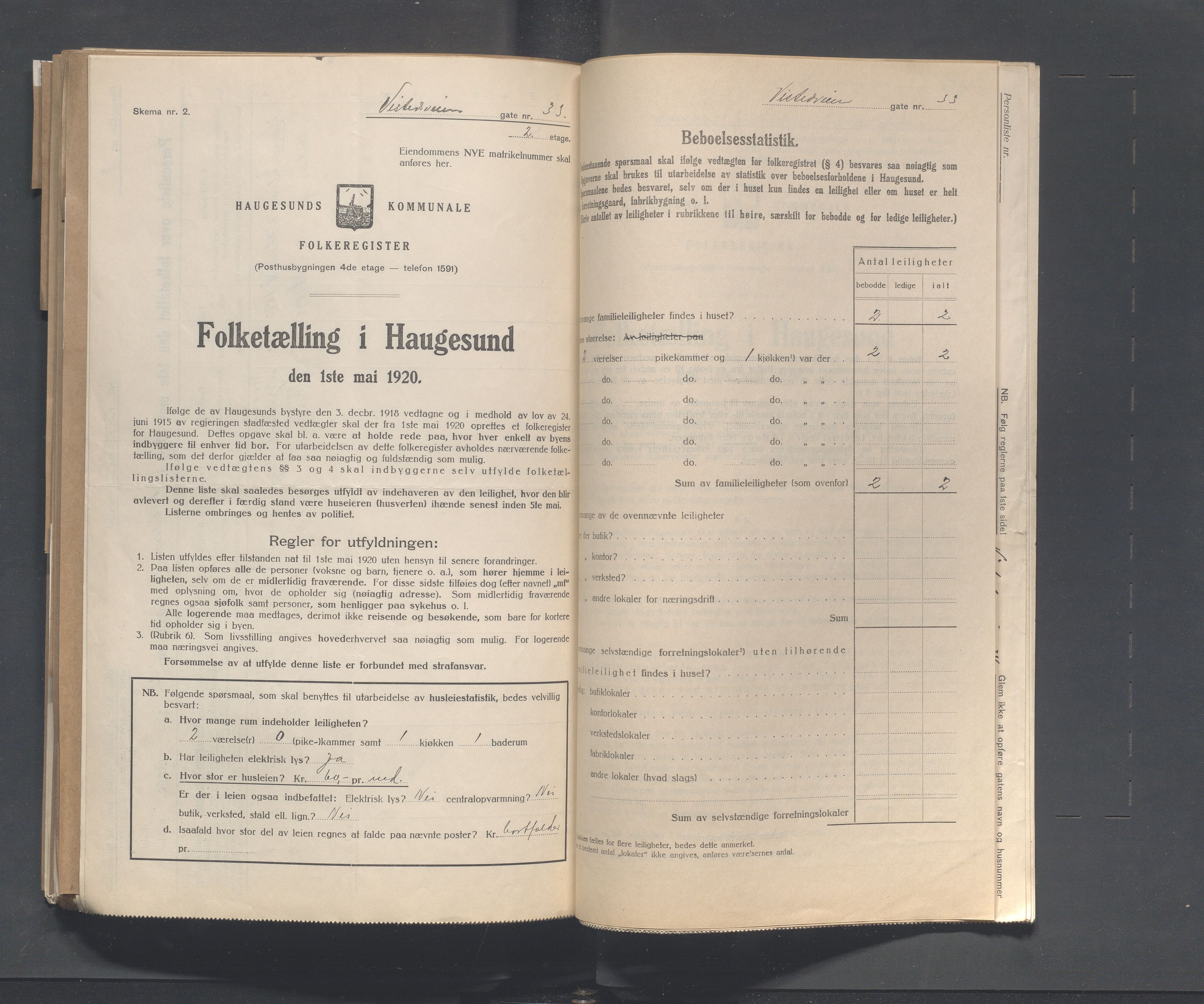 IKAR, Local census 1.5.1920 for Haugesund, 1920, p. 5292