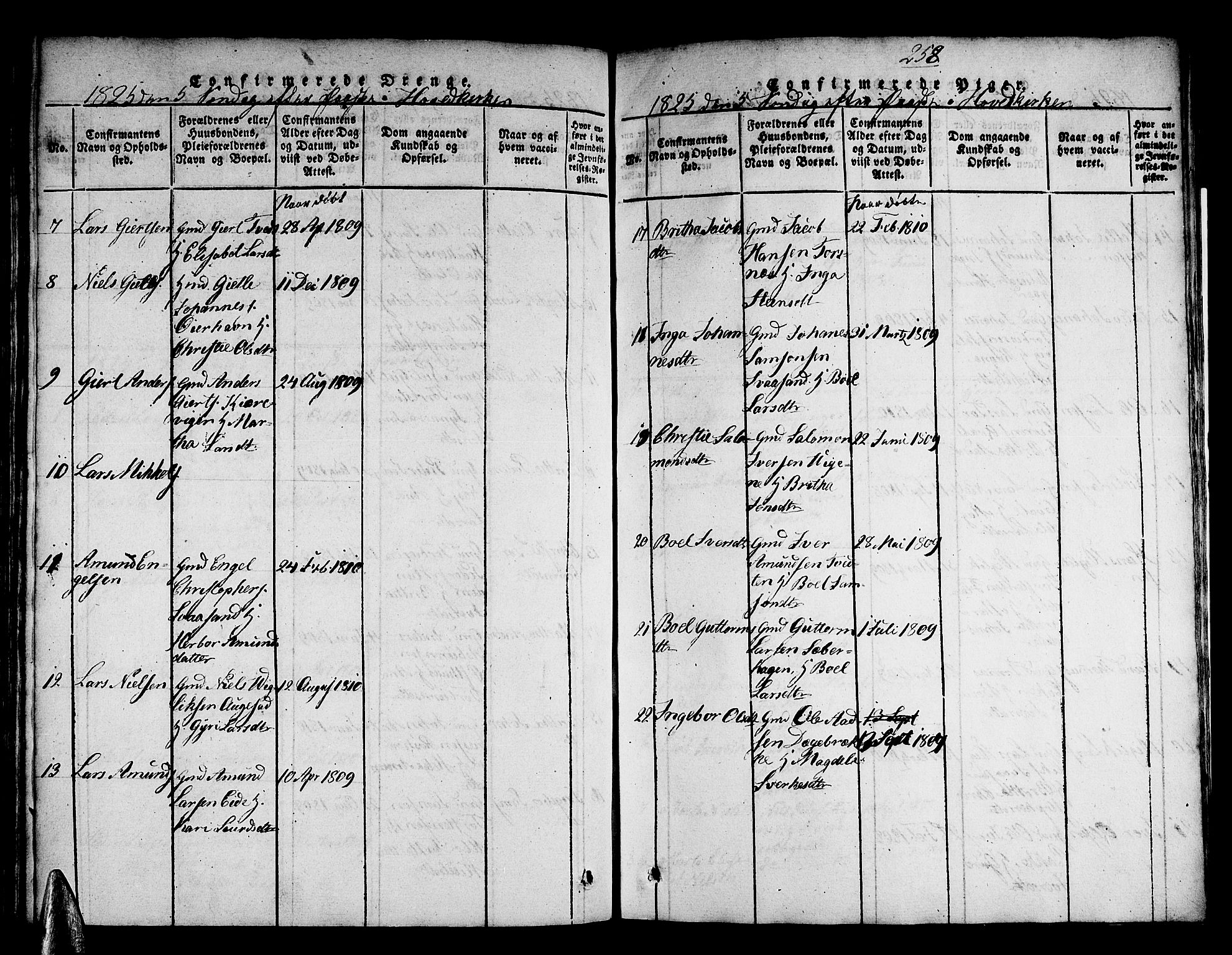 Strandebarm sokneprestembete, AV/SAB-A-78401/H/Haa: Parish register (official) no. A 5, 1816-1826, p. 258