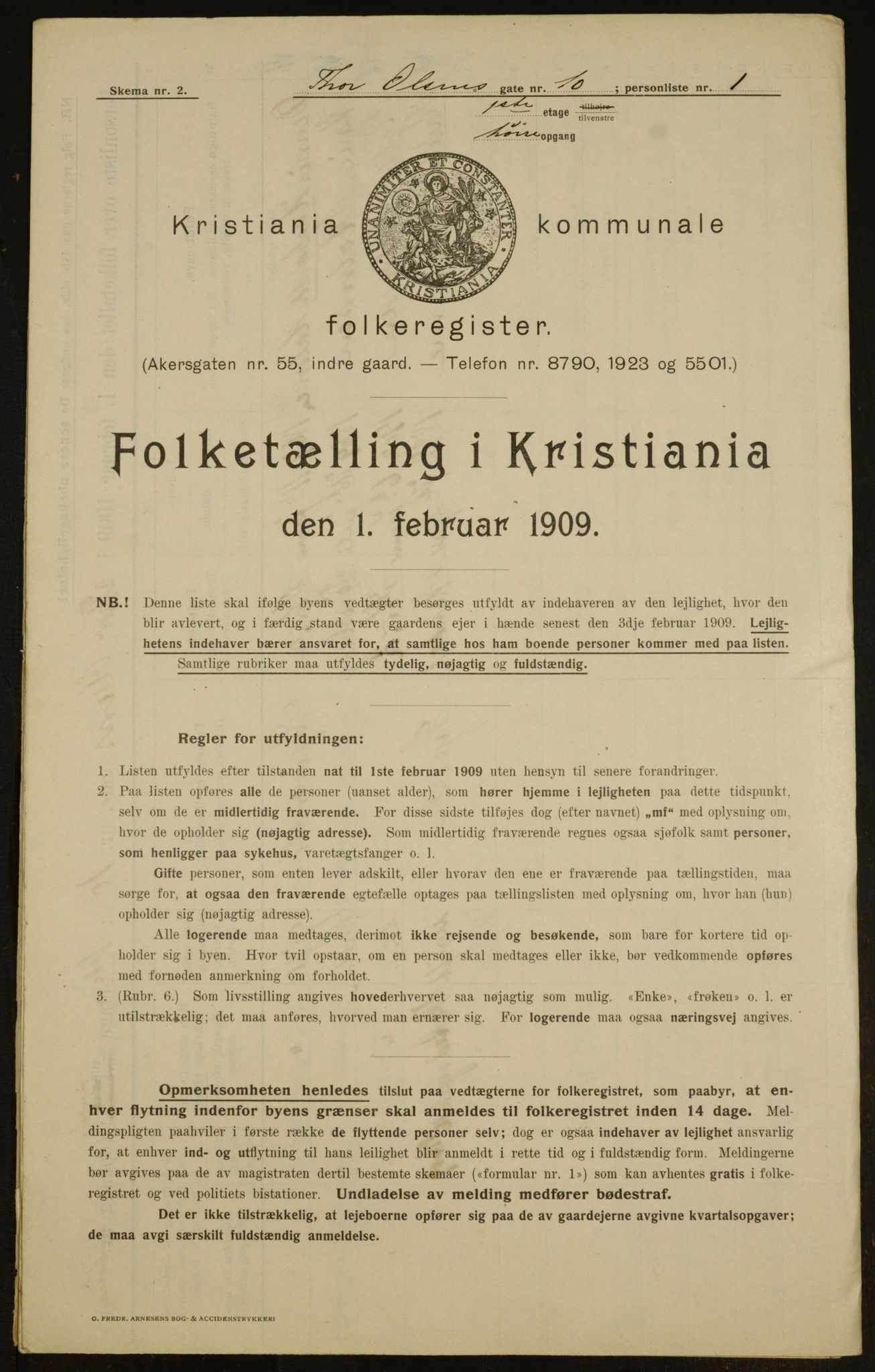 OBA, Municipal Census 1909 for Kristiania, 1909, p. 99220