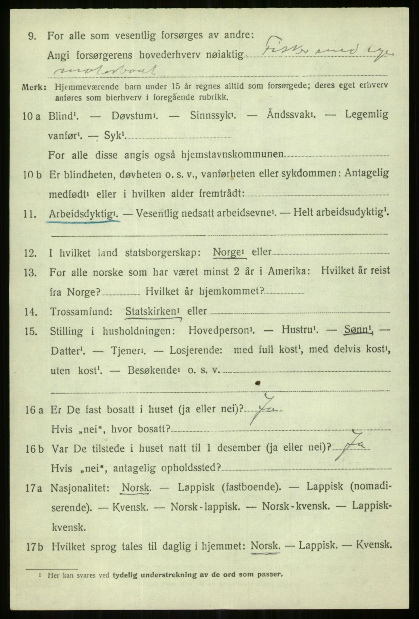 SATØ, 1920 census for Karlsøy, 1920, p. 3317