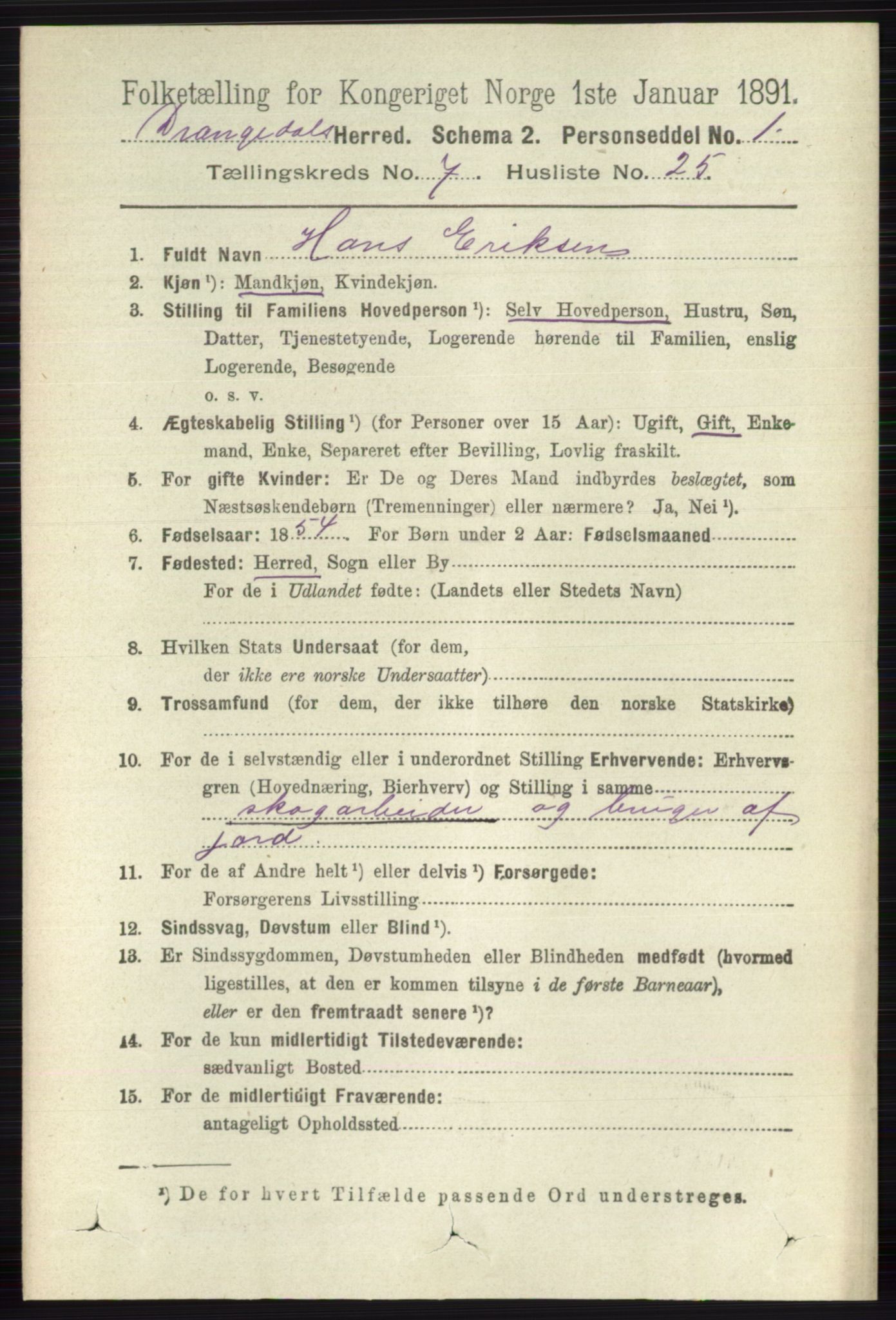 RA, 1891 census for 0817 Drangedal, 1891, p. 2565