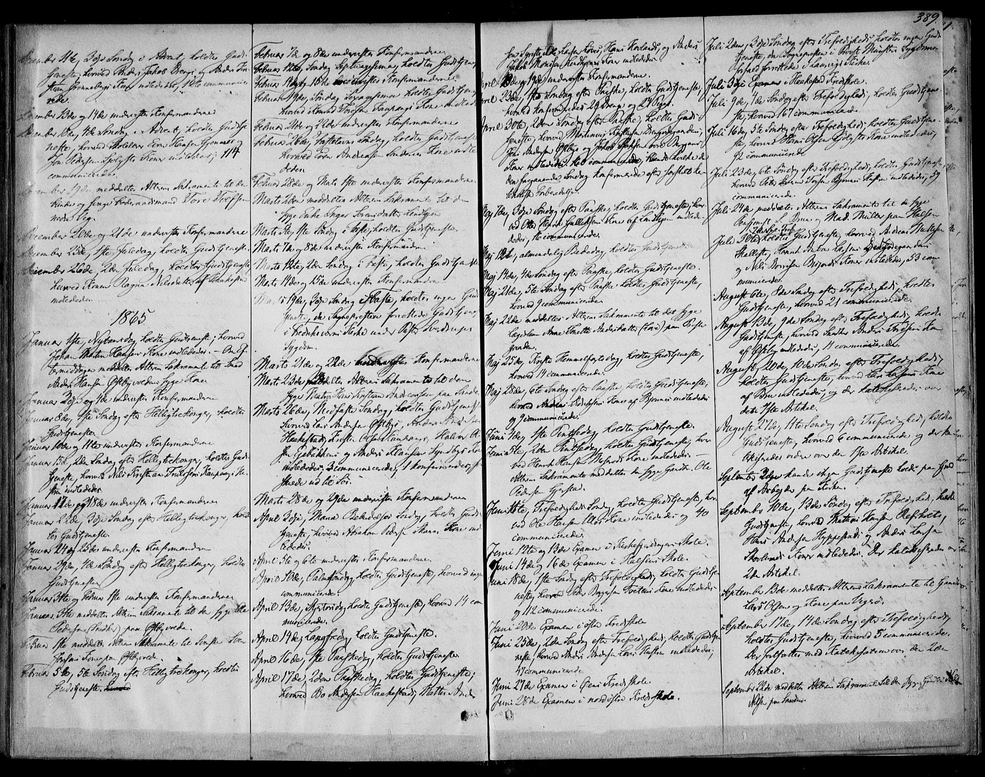 Tjølling kirkebøker, AV/SAKO-A-60/F/Fa/L0007: Parish register (official) no. 7, 1860-1876, p. 389