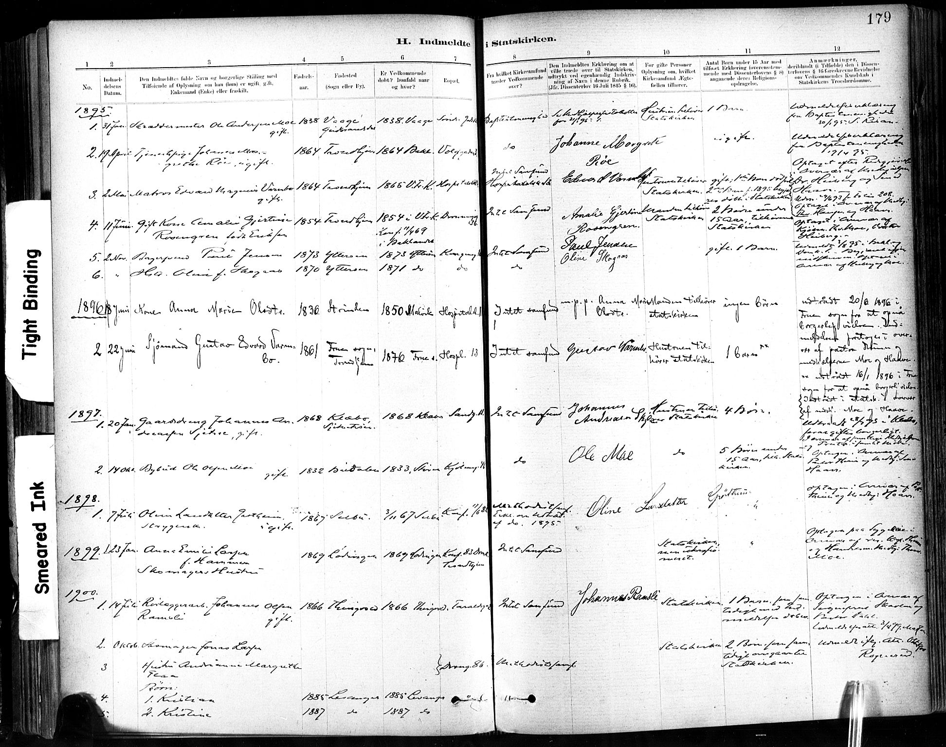 Ministerialprotokoller, klokkerbøker og fødselsregistre - Sør-Trøndelag, SAT/A-1456/602/L0120: Parish register (official) no. 602A18, 1880-1913, p. 179