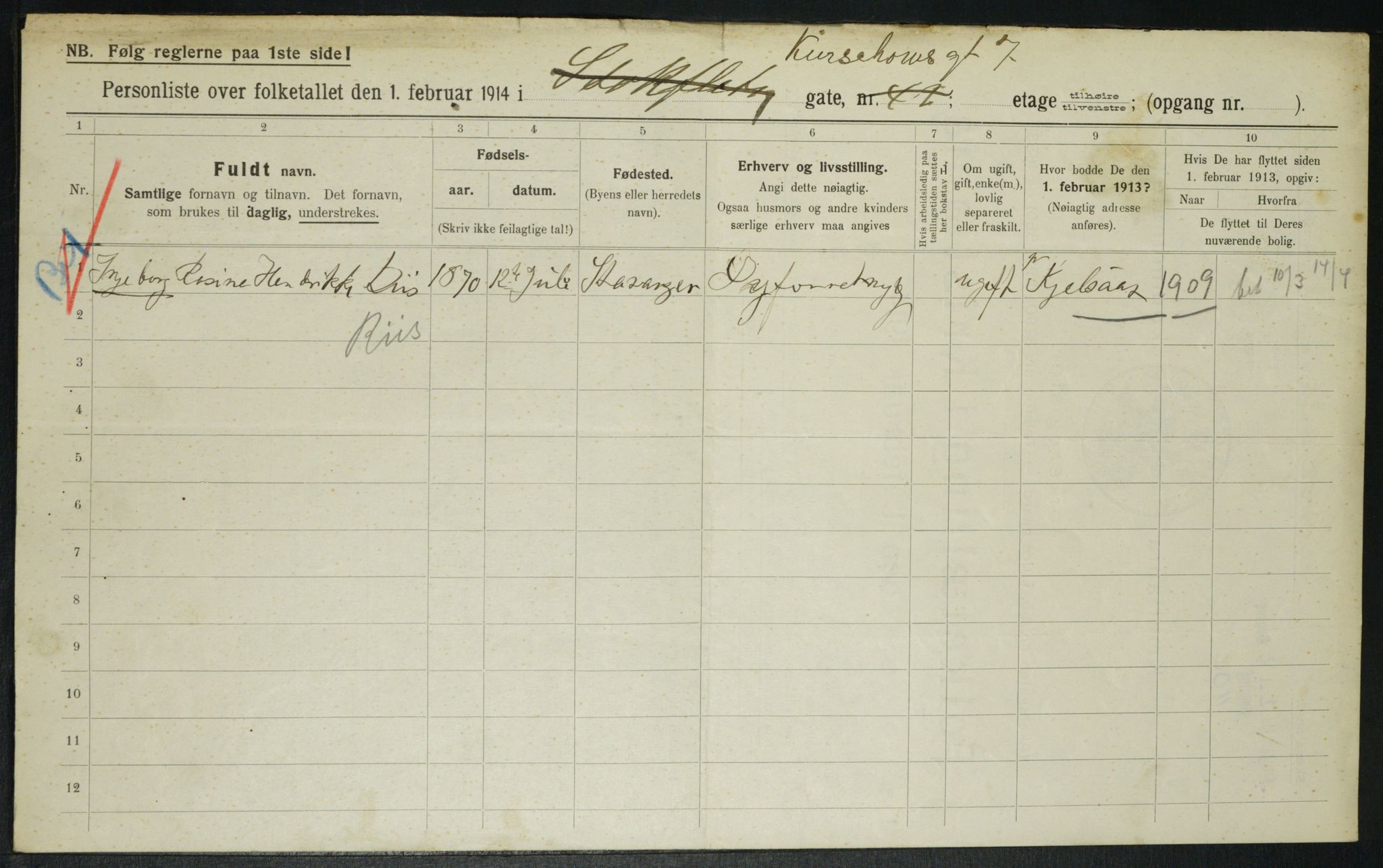 OBA, Municipal Census 1914 for Kristiania, 1914, p. 49452