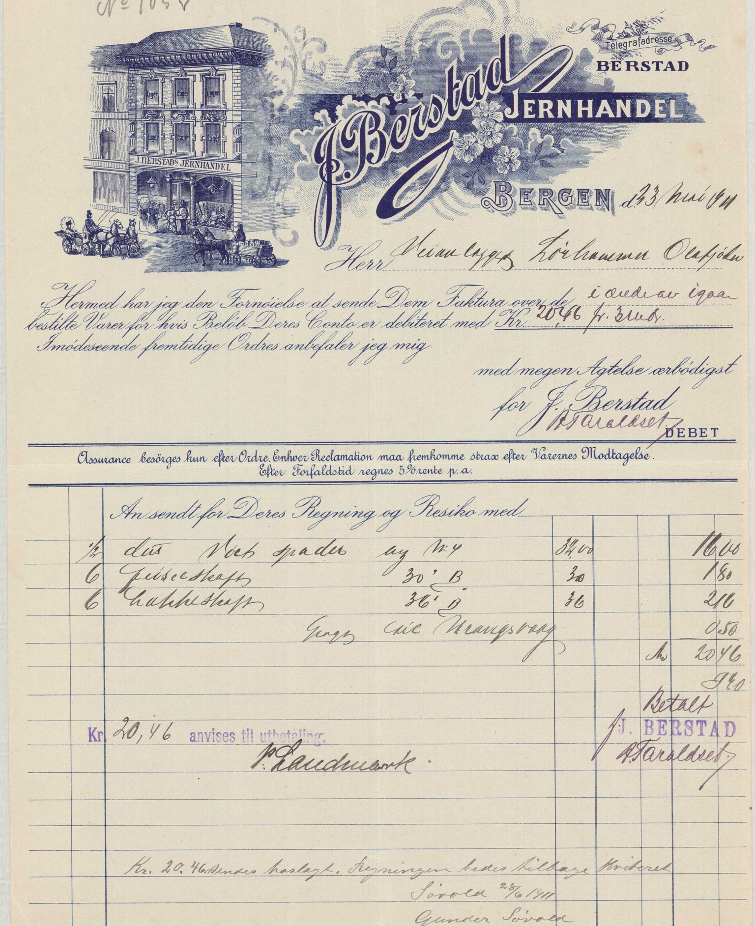 Finnaas kommune. Formannskapet, IKAH/1218a-021/E/Ea/L0001/0003: Rekneskap for veganlegg / Rekneskap for veganlegget Laurhammer - Olakjødn, 1909-1911, p. 74