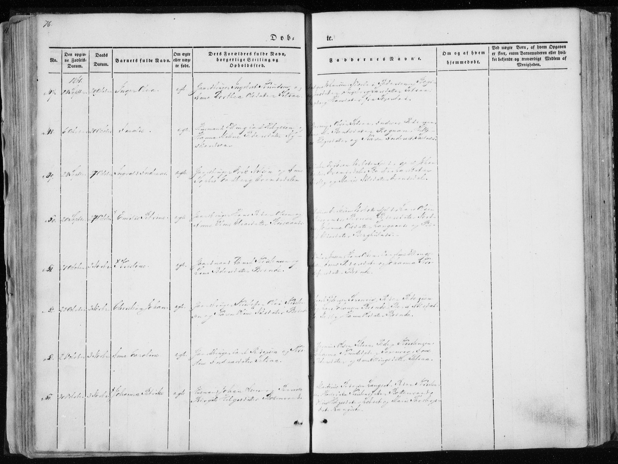 Ministerialprotokoller, klokkerbøker og fødselsregistre - Nordland, AV/SAT-A-1459/847/L0666: Parish register (official) no. 847A06, 1842-1871, p. 76