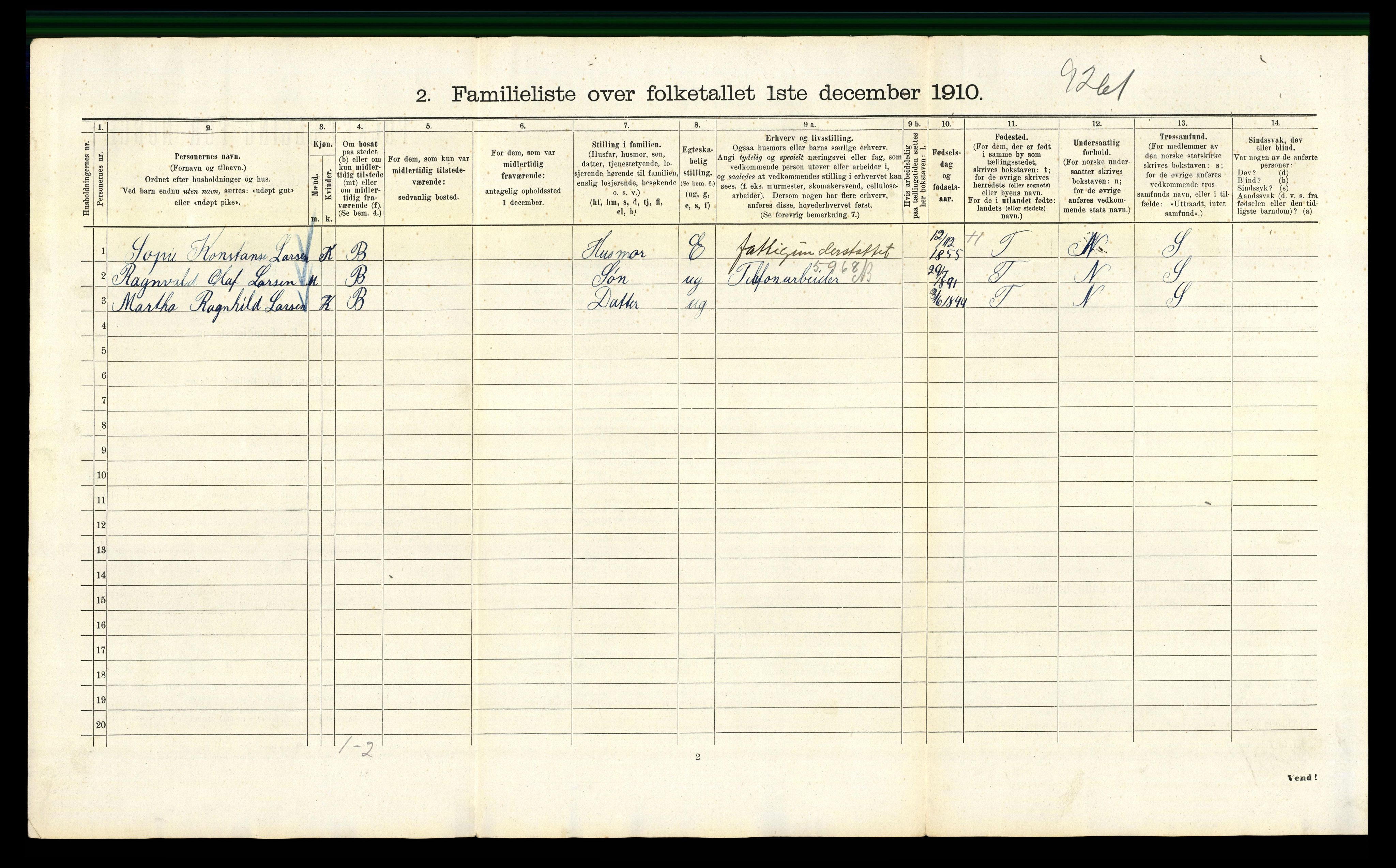 RA, 1910 census for Kristiania, 1910, p. 103448