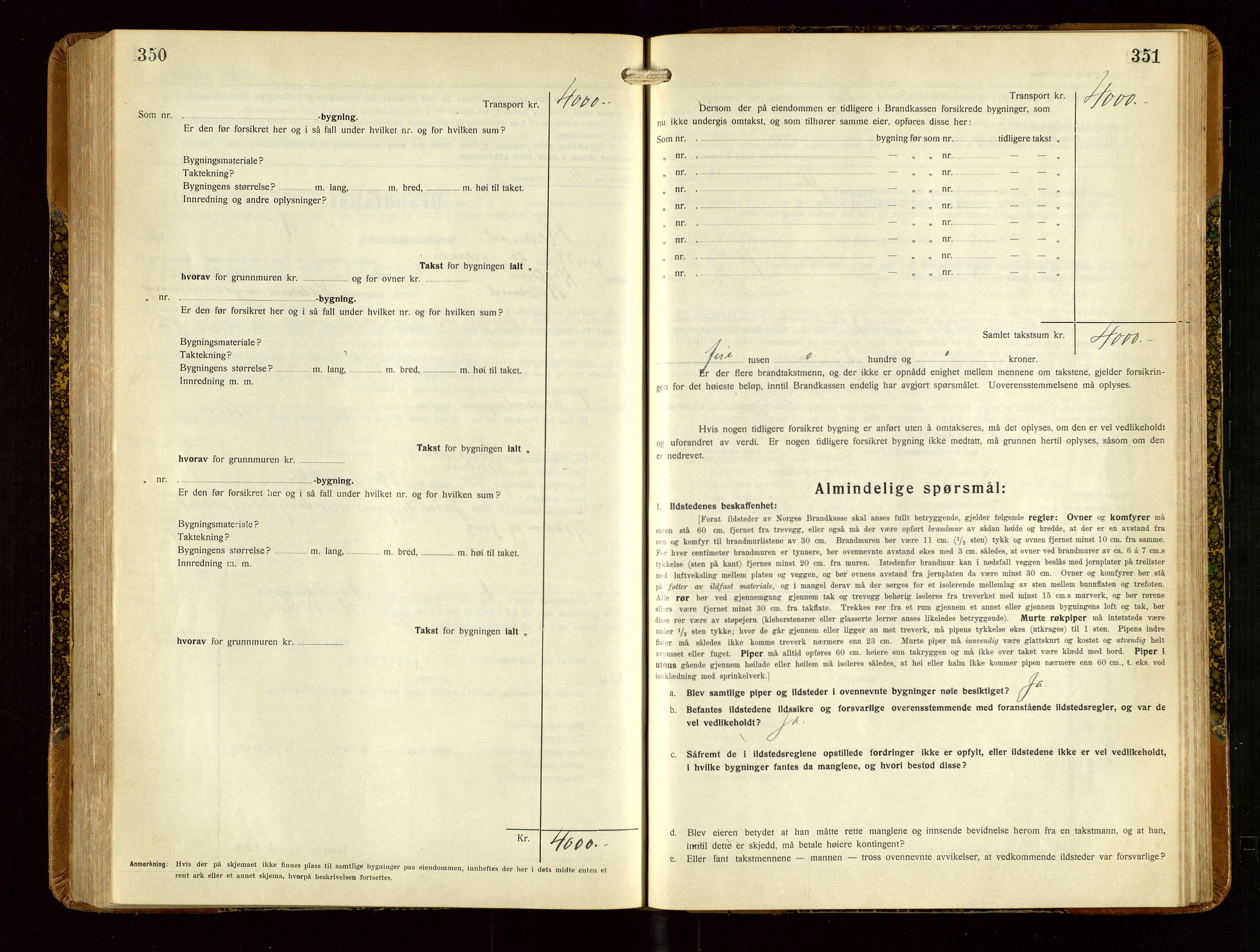 Helleland lensmannskontor, SAST/A-100209/Gob/L0003: "Brandtakstprotokoll", 1930-1939, p. 350-351