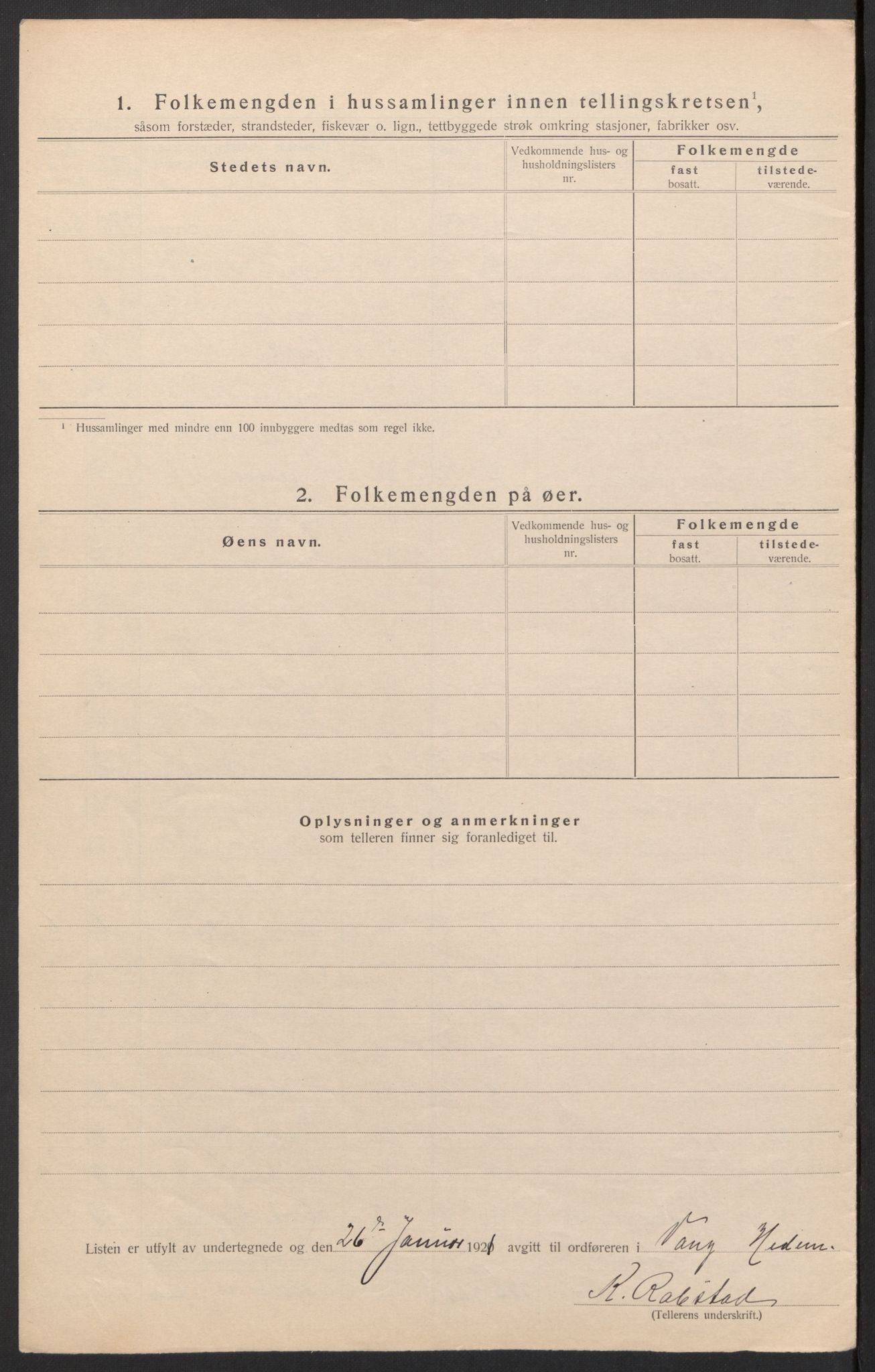 SAH, 1920 census for Vang (Hedmark), 1920, p. 40