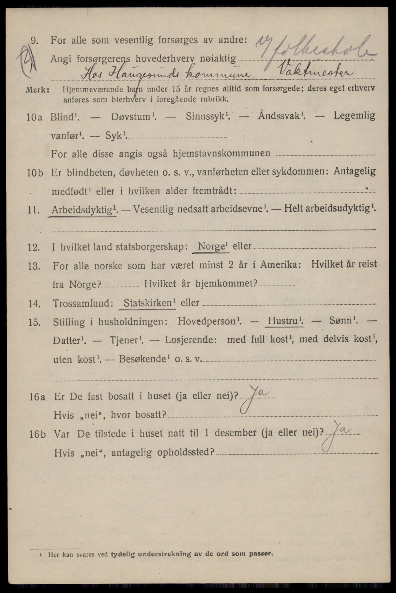 SAST, 1920 census for Haugesund, 1920, p. 12522