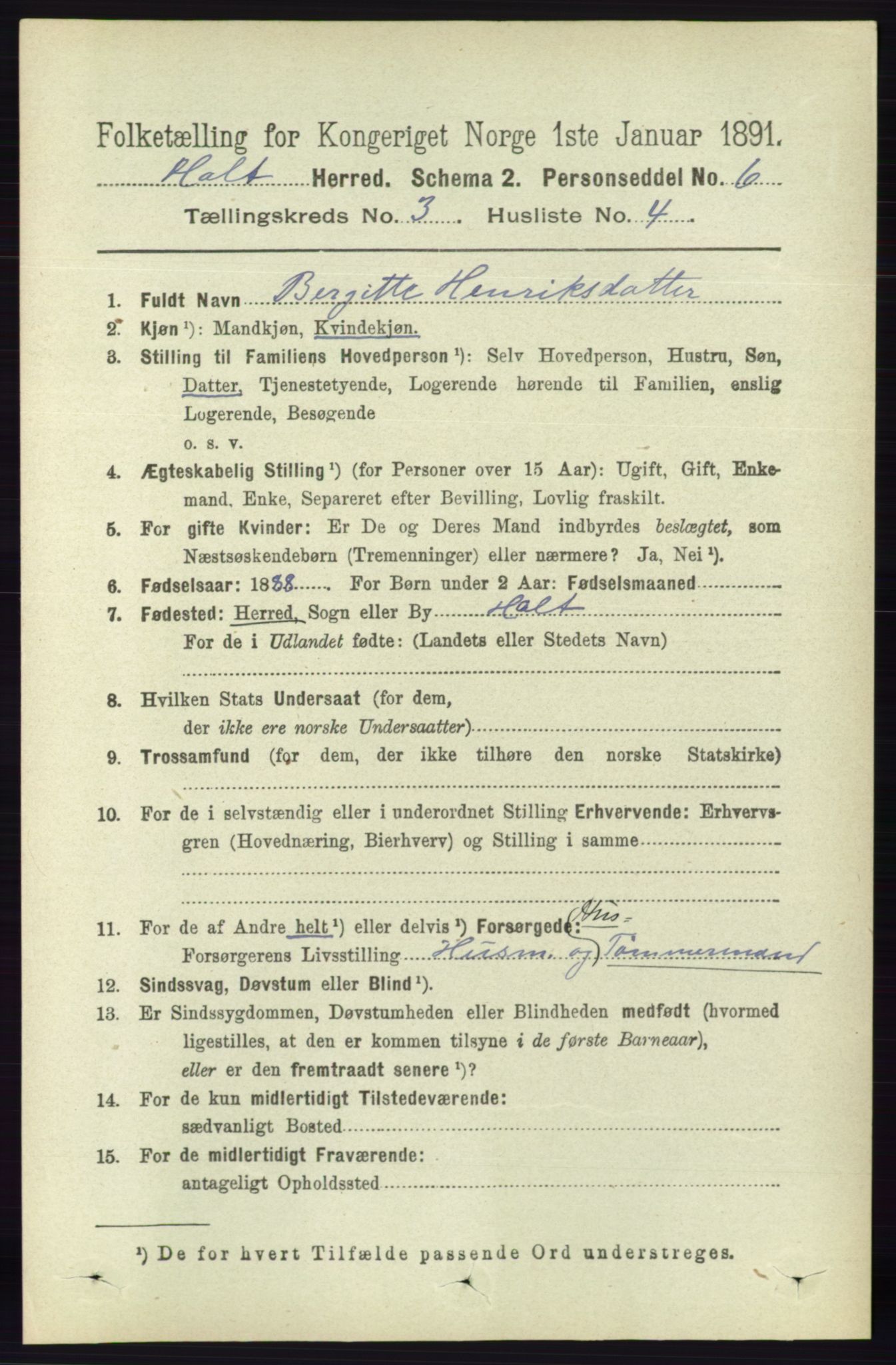 RA, 1891 census for 0914 Holt, 1891, p. 1062