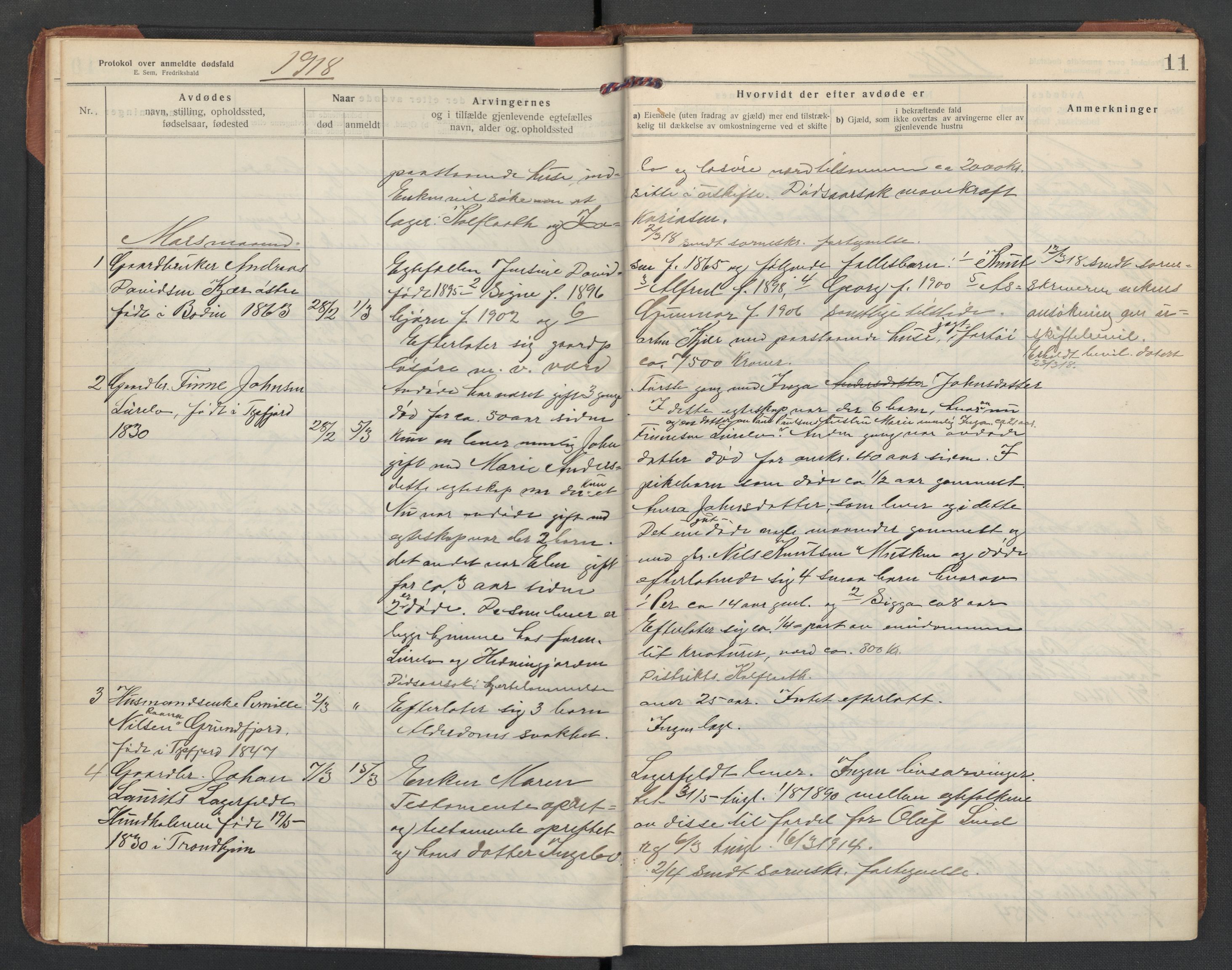 Tysfjord lensmannskontor, AV/SAT-A-5713/1/02/L0034: Dødsfallsprotokoll, 1916-1933, p. 11