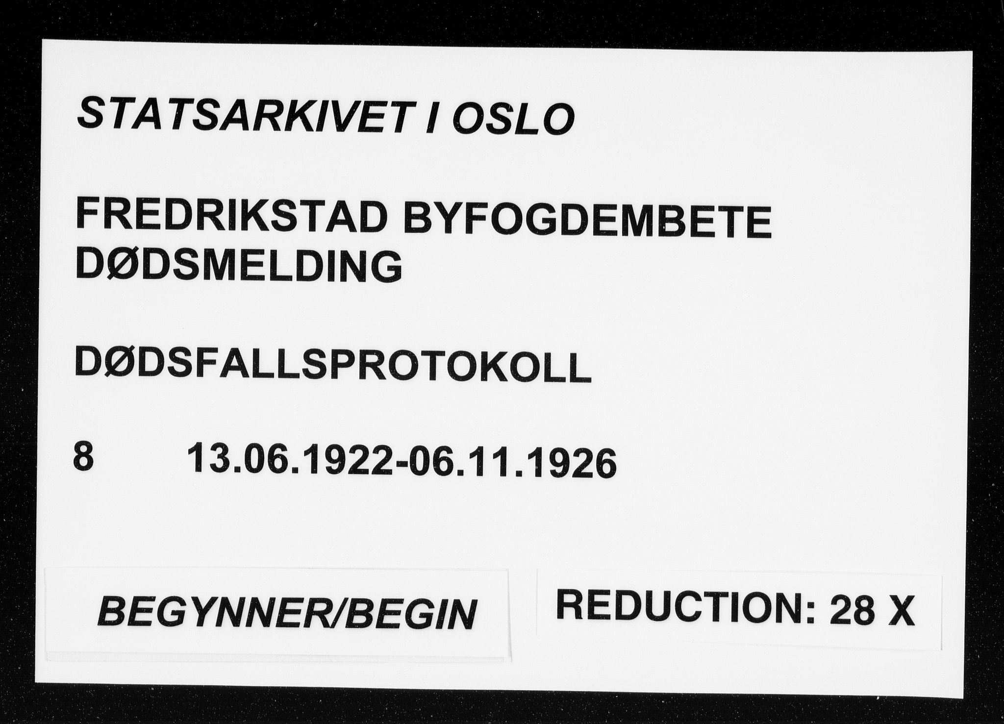 Fredrikstad byfogd, AV/SAO-A-10473a/H/Ha/Hab/L0008: Dødsfallsprotokoll, 1922-1926