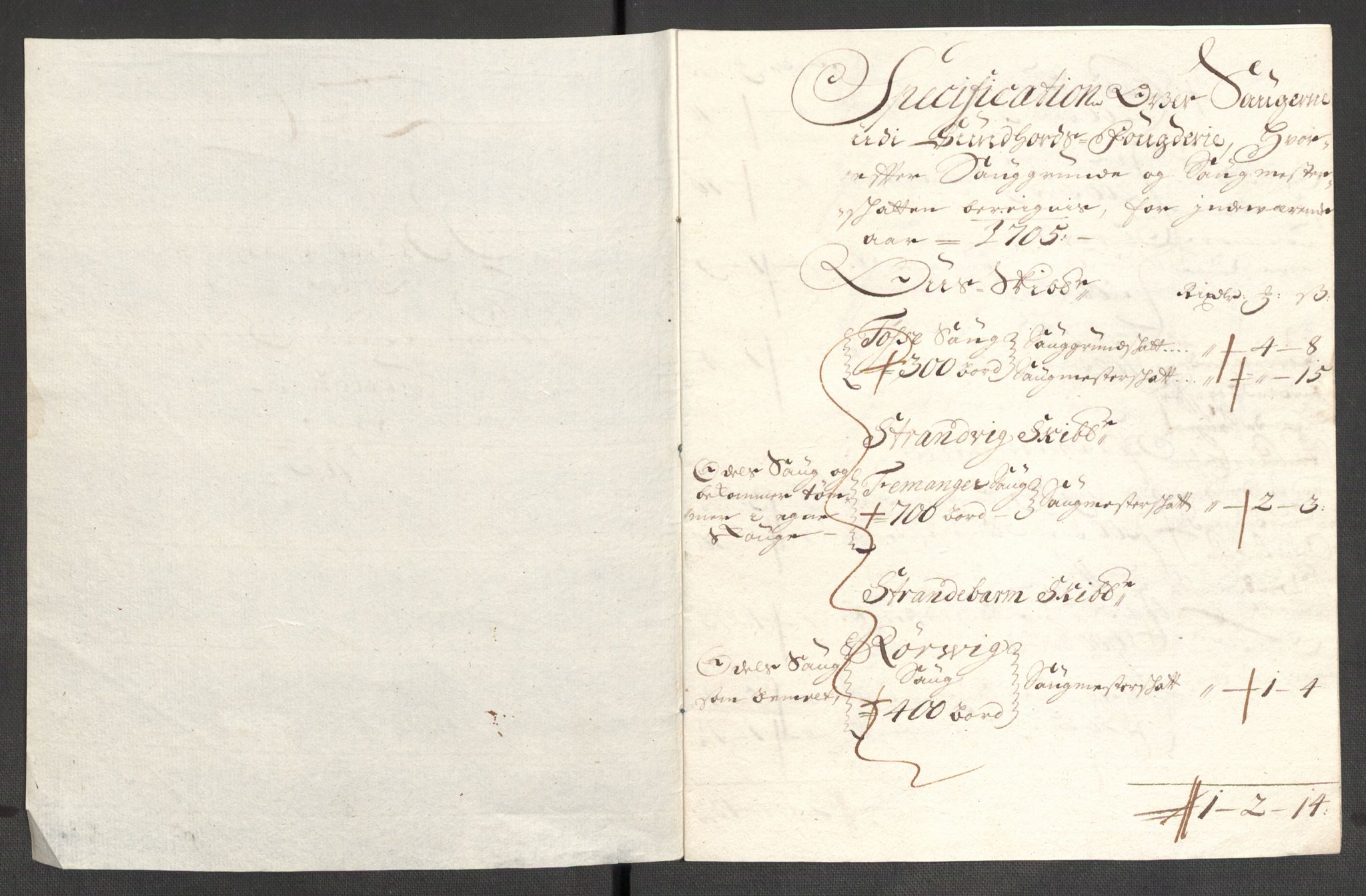 Rentekammeret inntil 1814, Reviderte regnskaper, Fogderegnskap, AV/RA-EA-4092/R48/L2983: Fogderegnskap Sunnhordland og Hardanger, 1705, p. 117