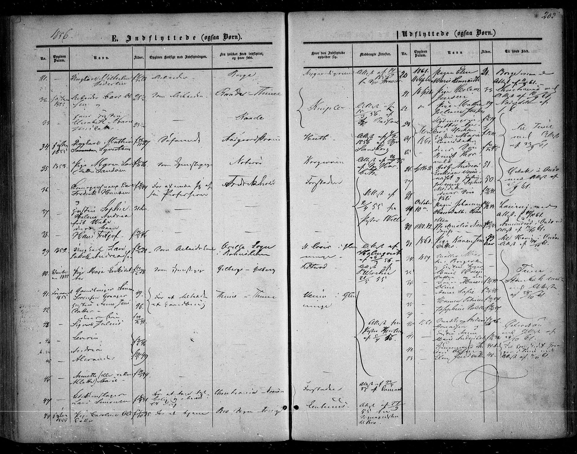 Glemmen prestekontor Kirkebøker, AV/SAO-A-10908/F/Fa/L0007: Parish register (official) no. 7, 1853-1862, p. 203