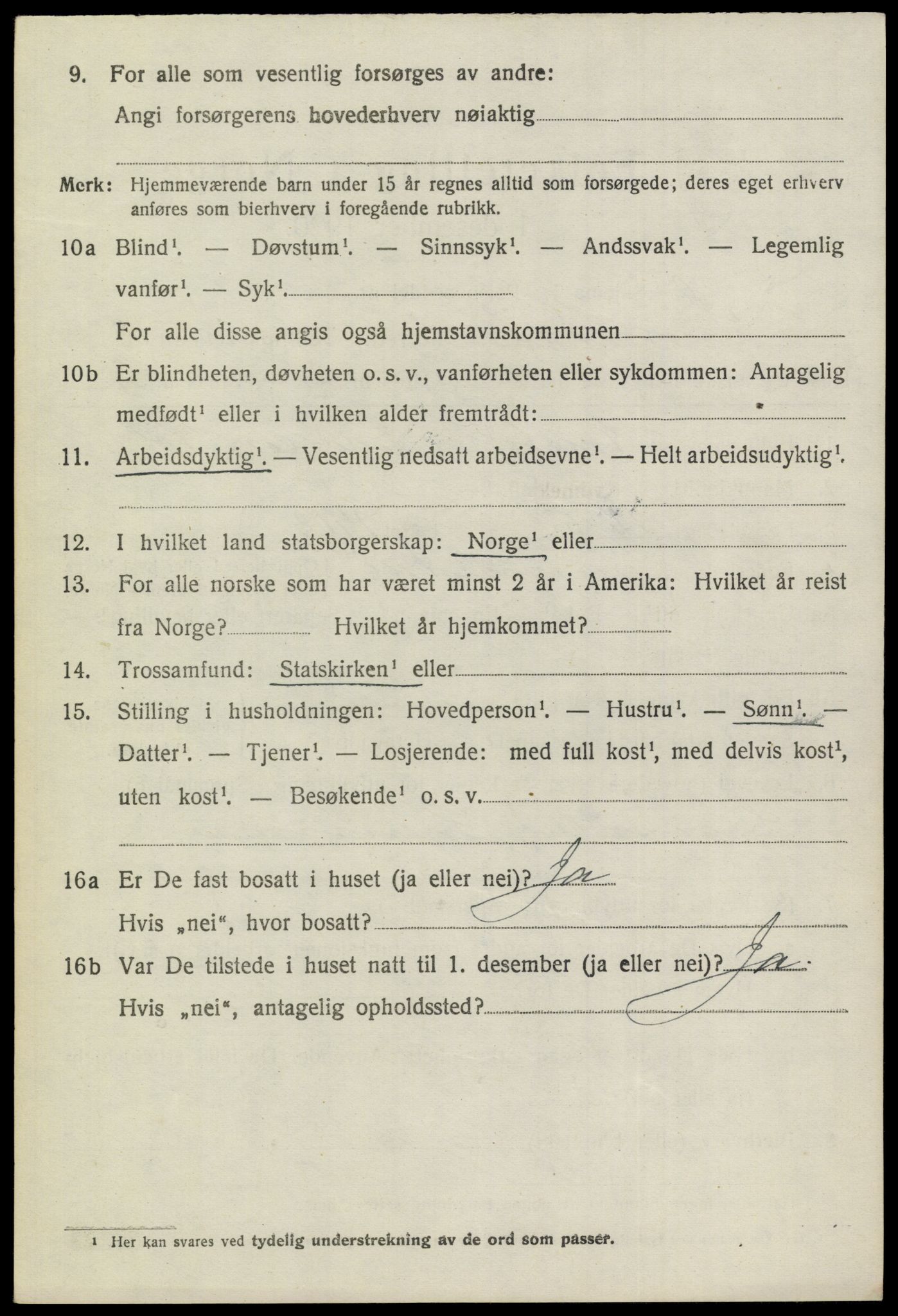 SAKO, 1920 census for Sannidal, 1920, p. 5392