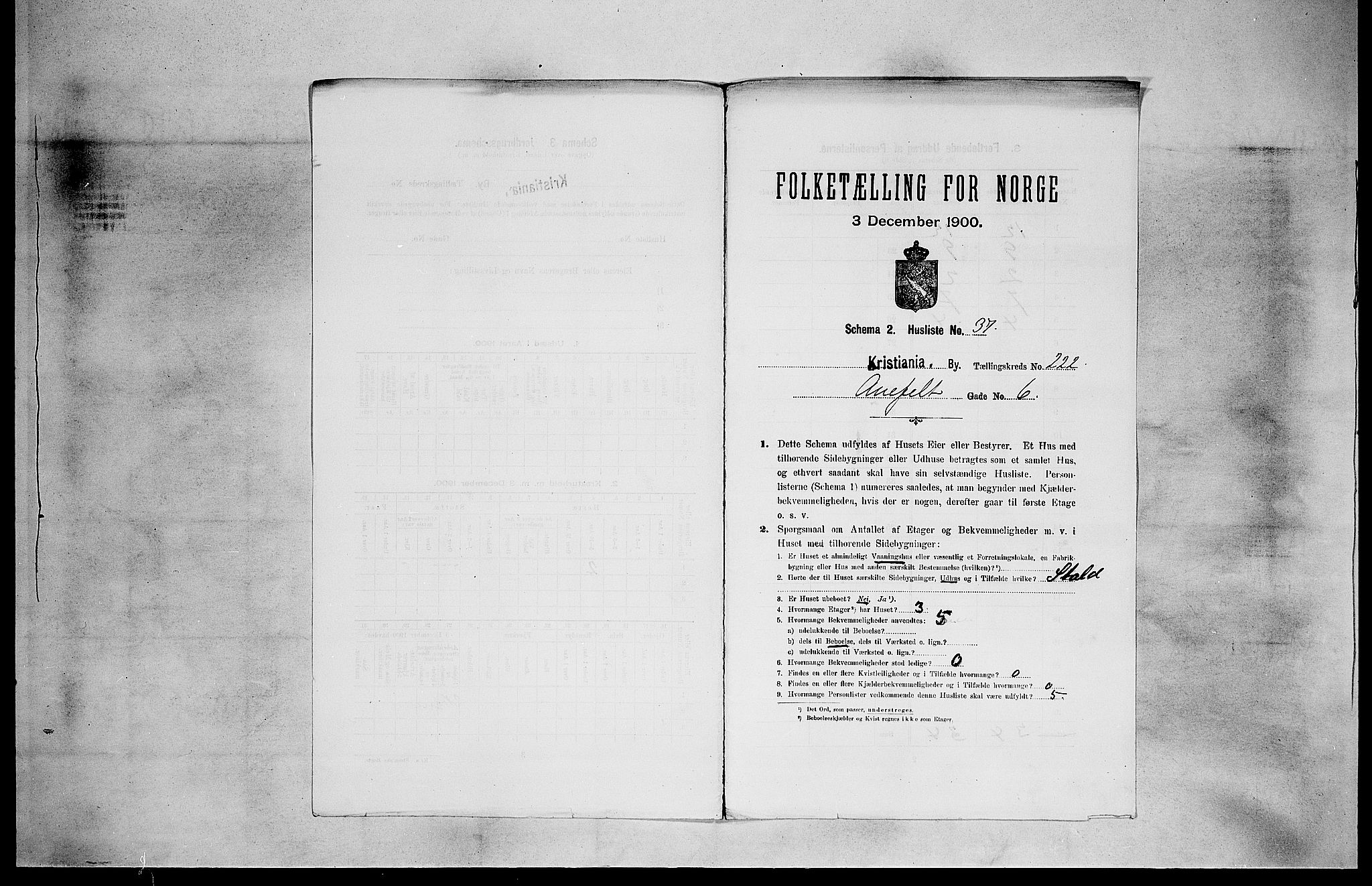 SAO, 1900 census for Kristiania, 1900, p. 2001