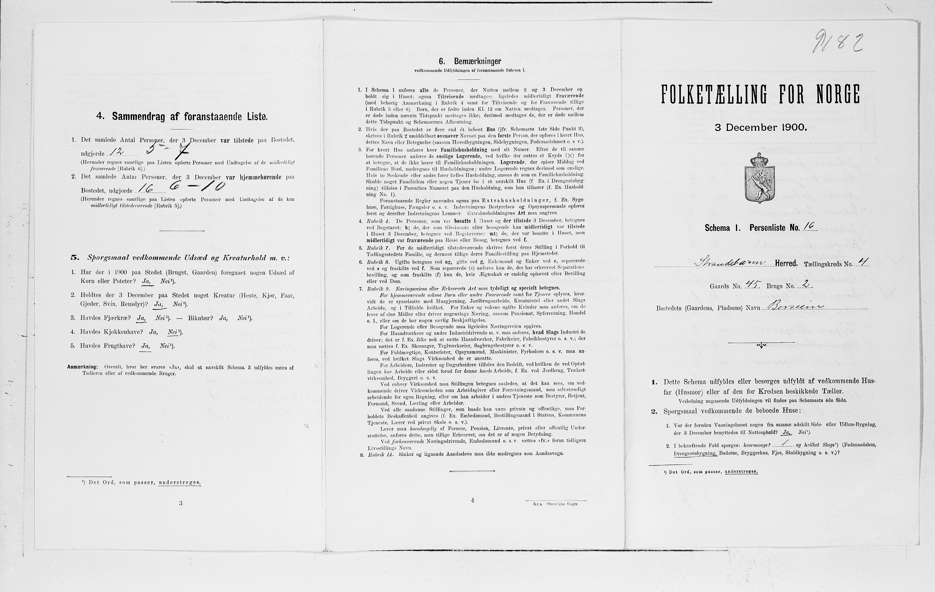 SAB, 1900 census for Strandebarm og Varaldsøy, 1900, p. 422