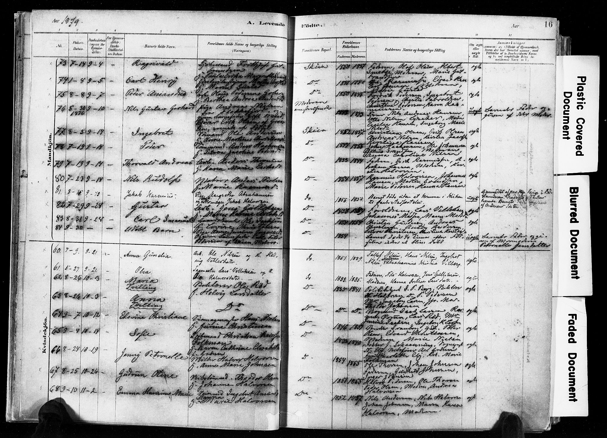 Skien kirkebøker, SAKO/A-302/F/Fa/L0009: Parish register (official) no. 9, 1878-1890, p. 16