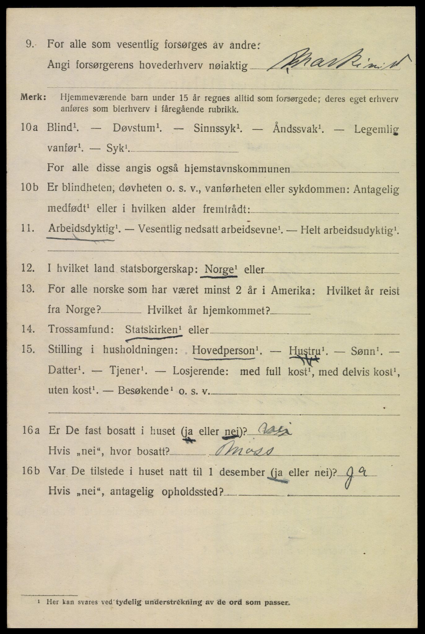 SAK, 1920 census for Kristiansand, 1920, p. 22502