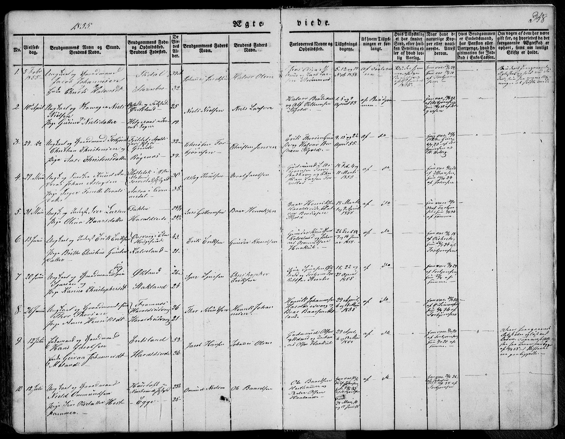 Skjold sokneprestkontor, AV/SAST-A-101847/H/Ha/Haa/L0006: Parish register (official) no. A 6.1, 1835-1858, p. 358