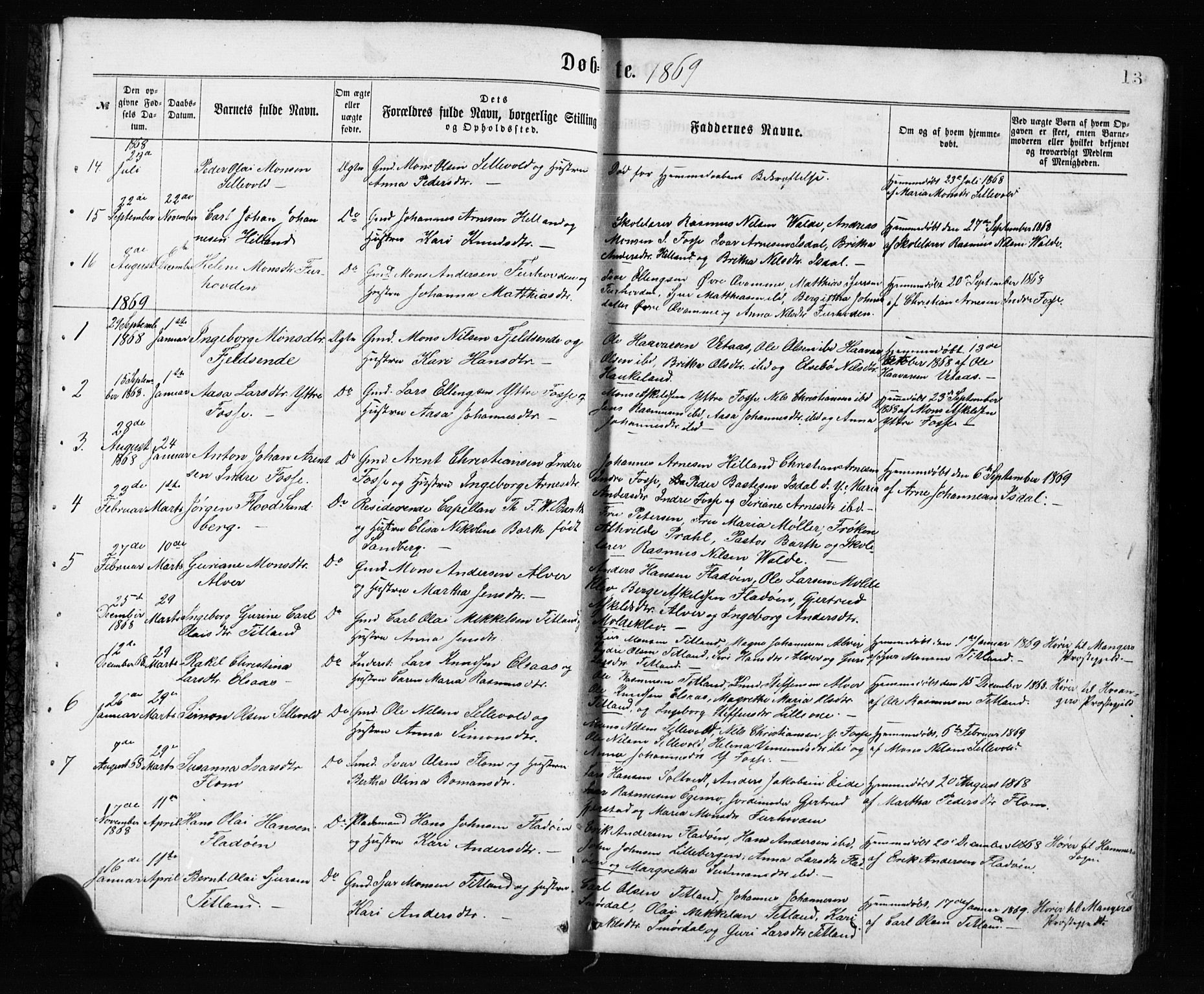 Alversund Sokneprestembete, SAB/A-73901/H/Ha/Hab: Parish register (copy) no. A 2, 1864-1905, p. 13