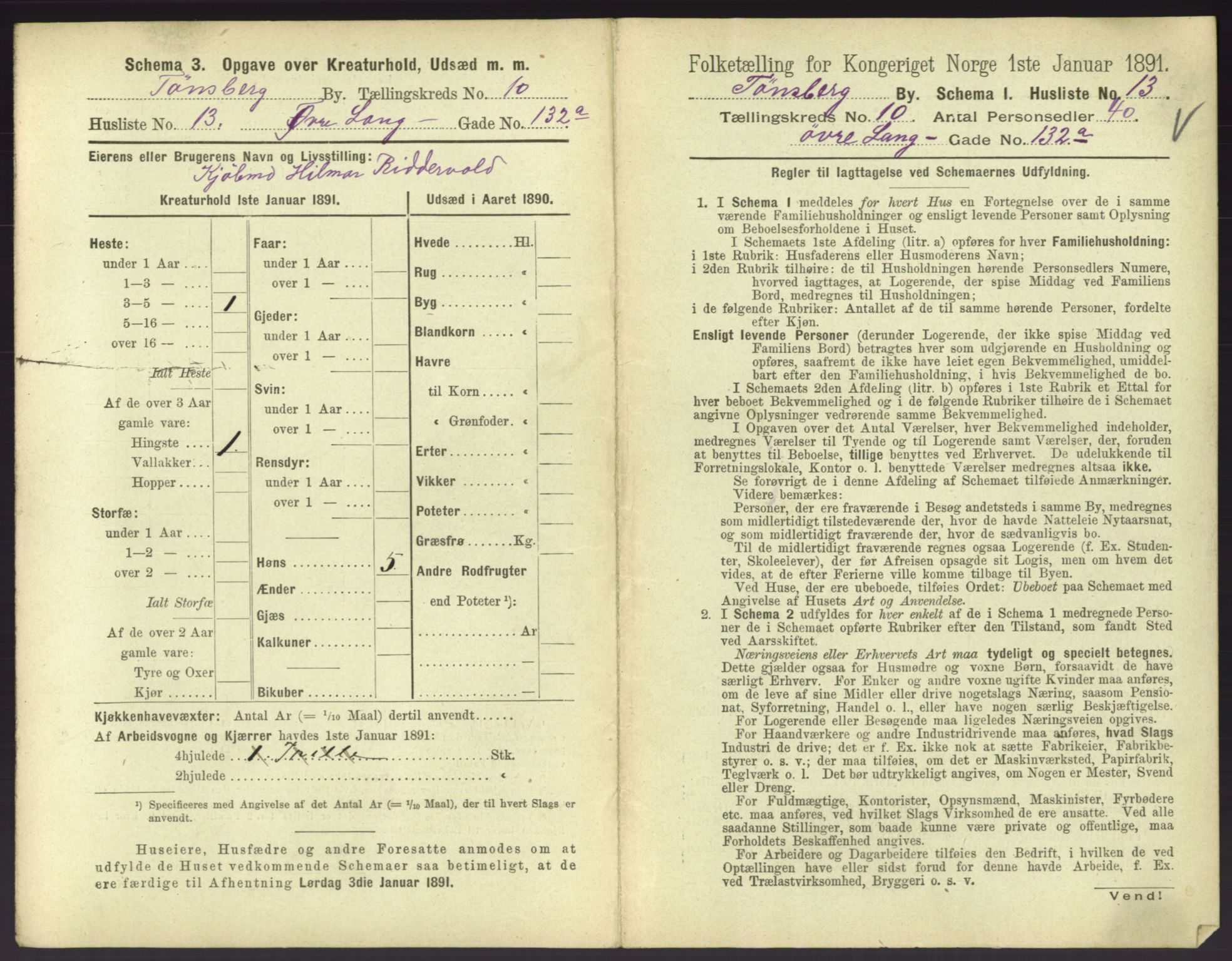 RA, 1891 census for 0705 Tønsberg, 1891, p. 422