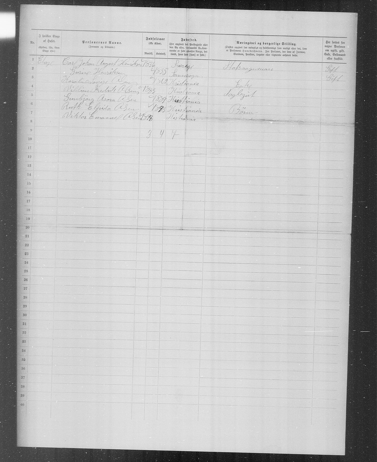 OBA, Municipal Census 1899 for Kristiania, 1899, p. 2992