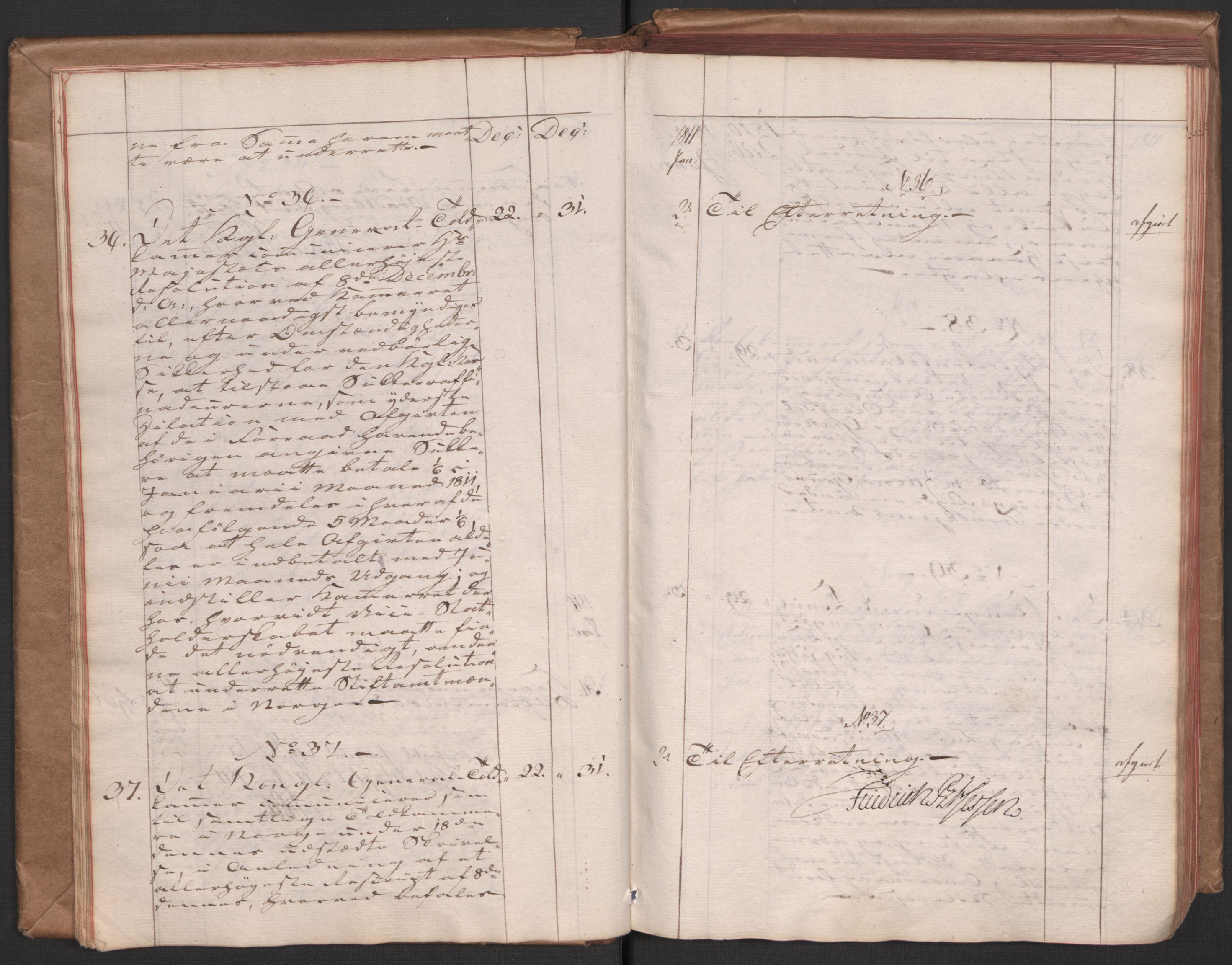 Stattholderembetet 1810-1814, 1. kontor (Kontor A), AV/RA-EA-2872/Aa/L0001: Kollegial referatprotokoll,  j.nr. 1-564,  l.nr. 1-610, 1810-1811, p. 19