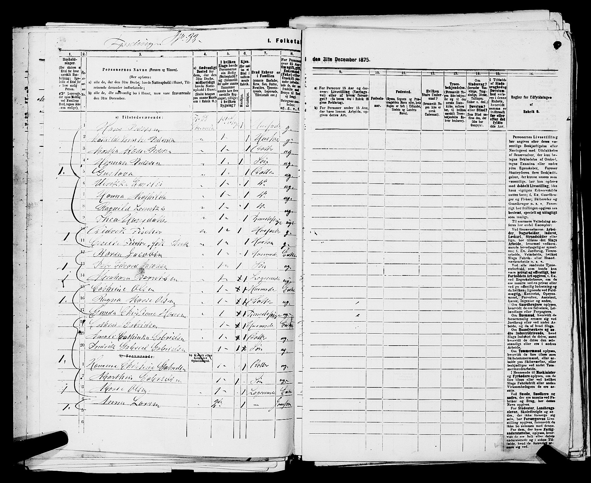 RA, 1875 census for 0301 Kristiania, 1875, p. 1865