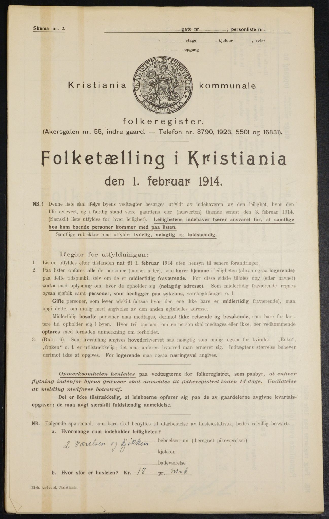 OBA, Municipal Census 1914 for Kristiania, 1914, p. 74396