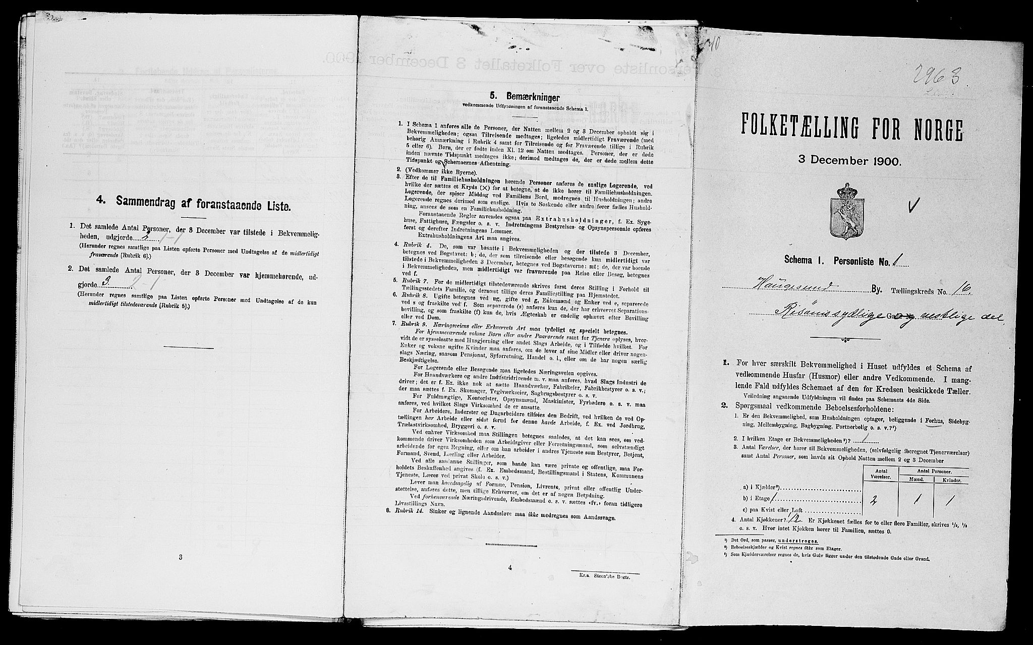 SAST, 1900 census for Haugesund, 1900, p. 2912