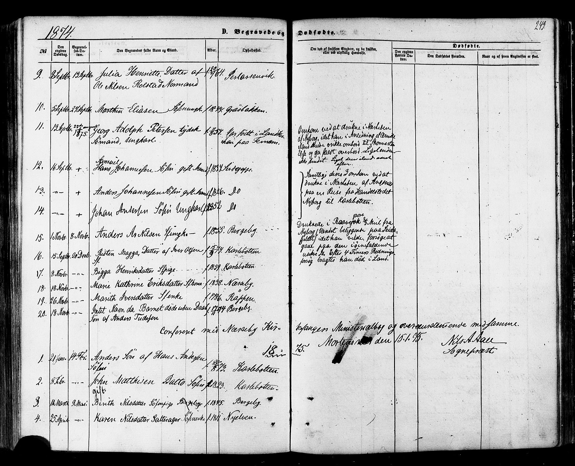 Nesseby sokneprestkontor, SATØ/S-1330/H/Ha/L0003kirke: Parish register (official) no. 3 /1, 1865-1876, p. 243