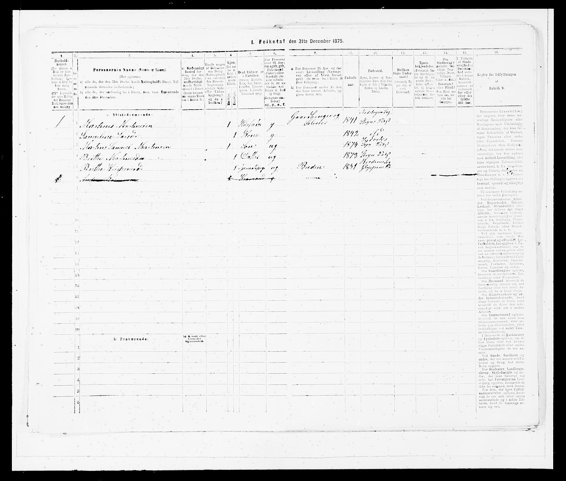 SAB, 1875 Census for 1447P Innvik, 1875, p. 30