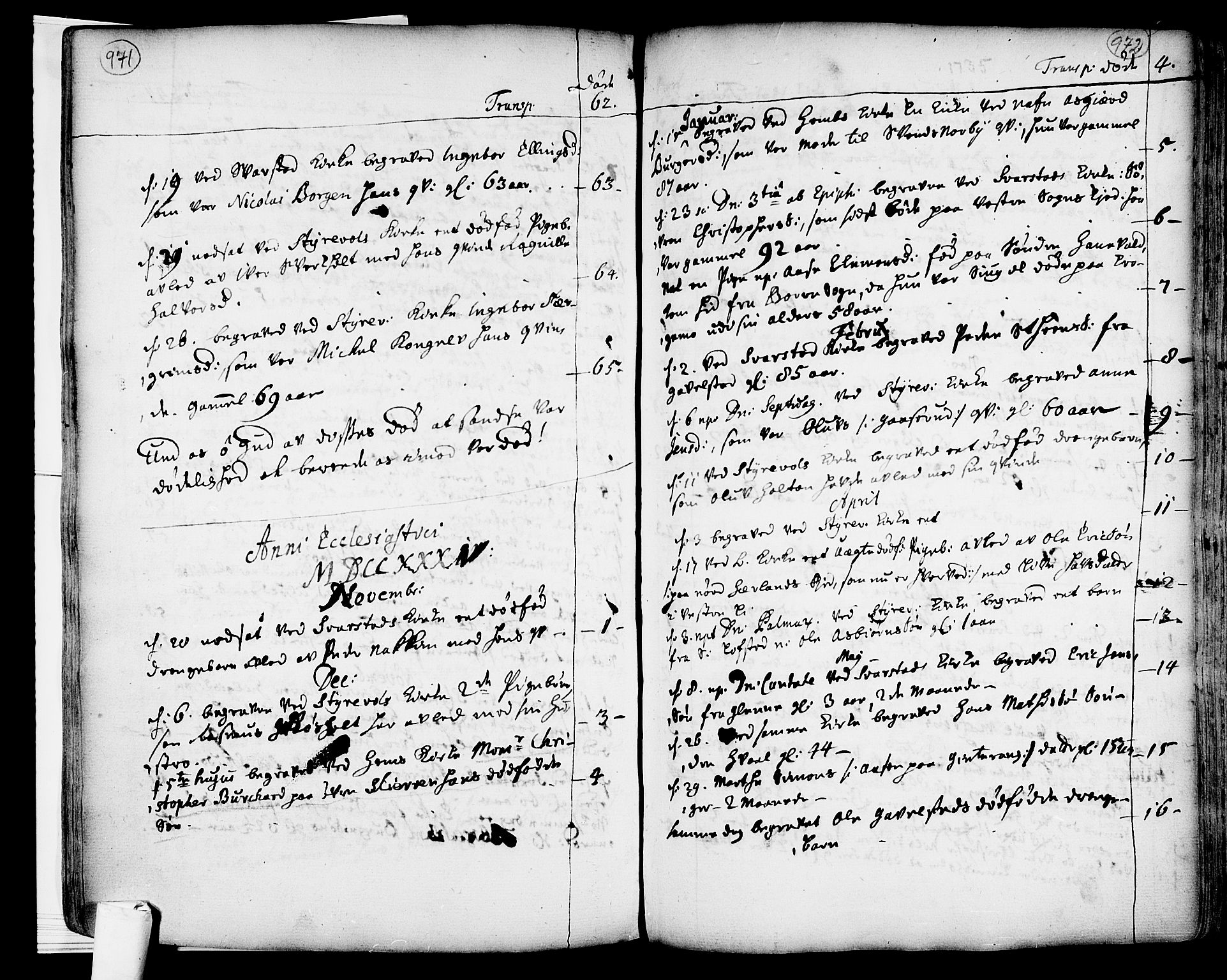Lardal kirkebøker, SAKO/A-350/F/Fa/L0003: Parish register (official) no. I 3, 1733-1815, p. 971-972