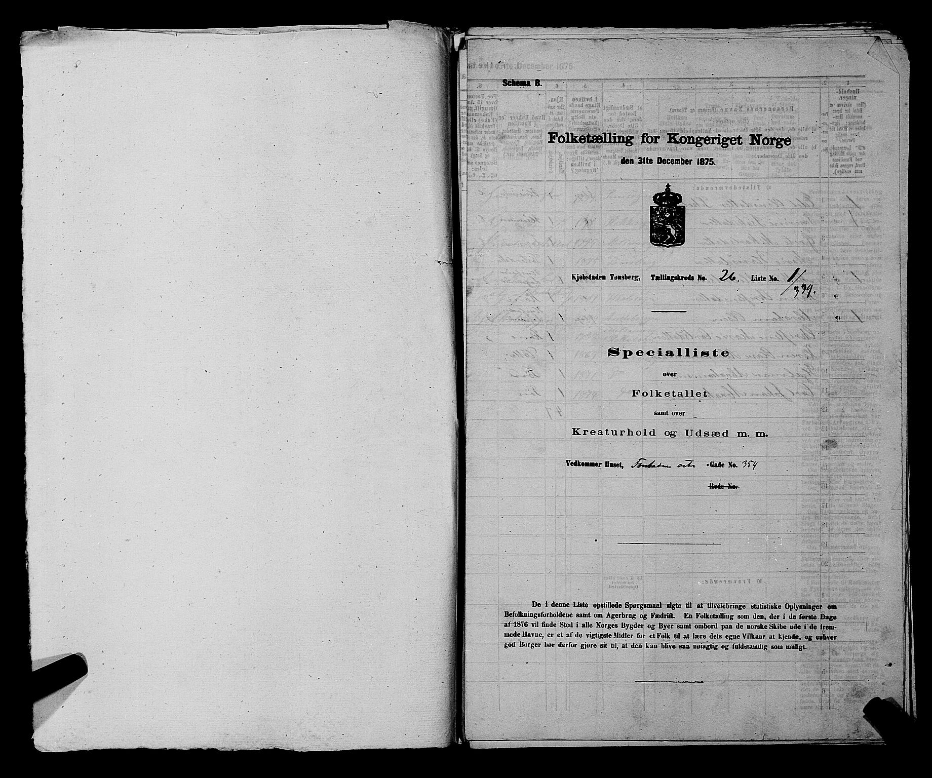SAKO, 1875 census for 0705P Tønsberg, 1875, p. 822