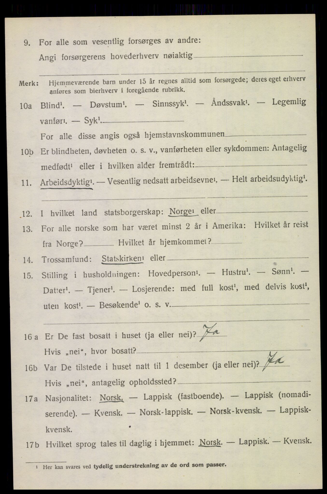 SAT, 1920 census for Saltdal, 1920, p. 7818