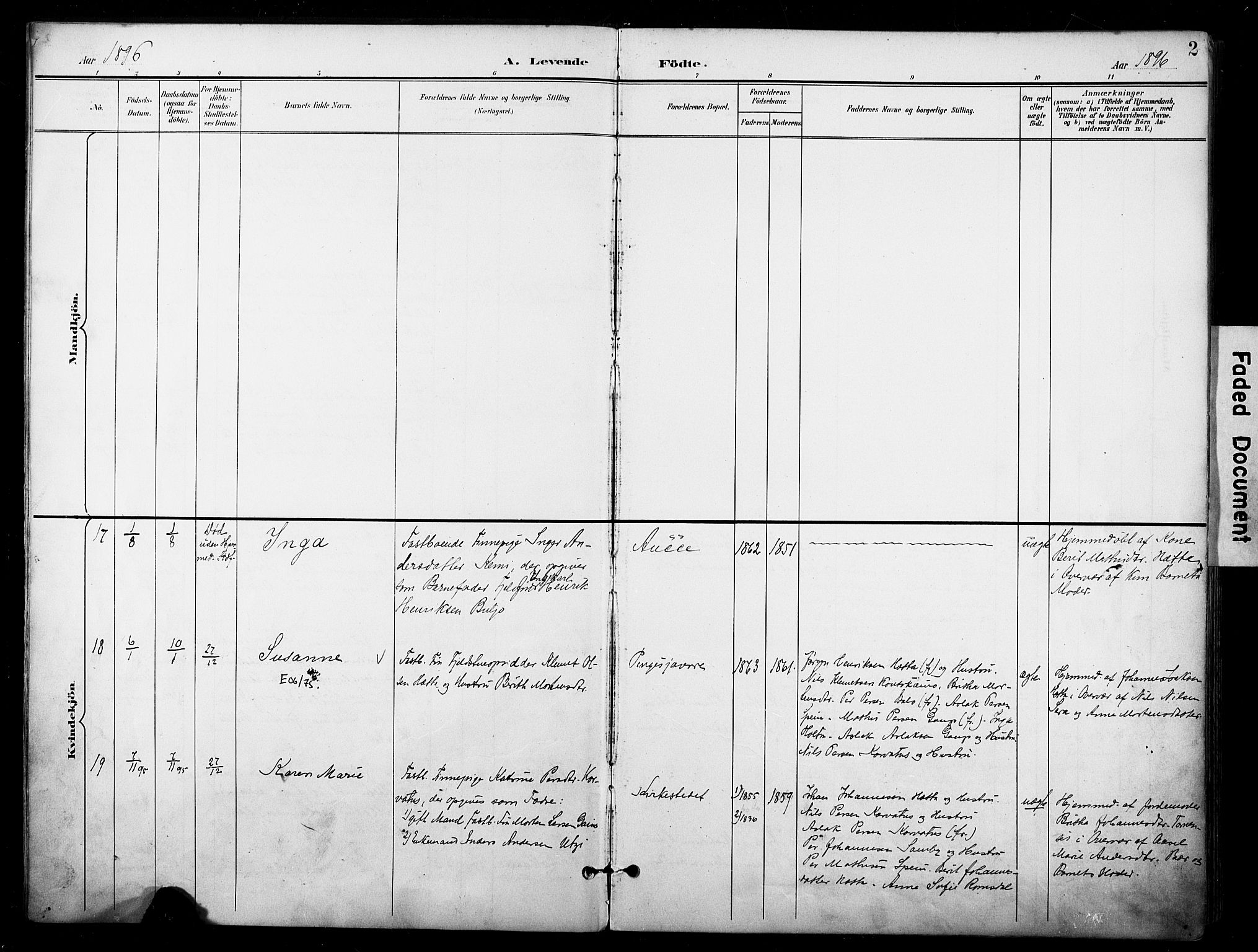 Kautokeino sokneprestembete, AV/SATØ-S-1340/H/Ha/L0005.kirke: Parish register (official) no. 5, 1896-1916, p. 2