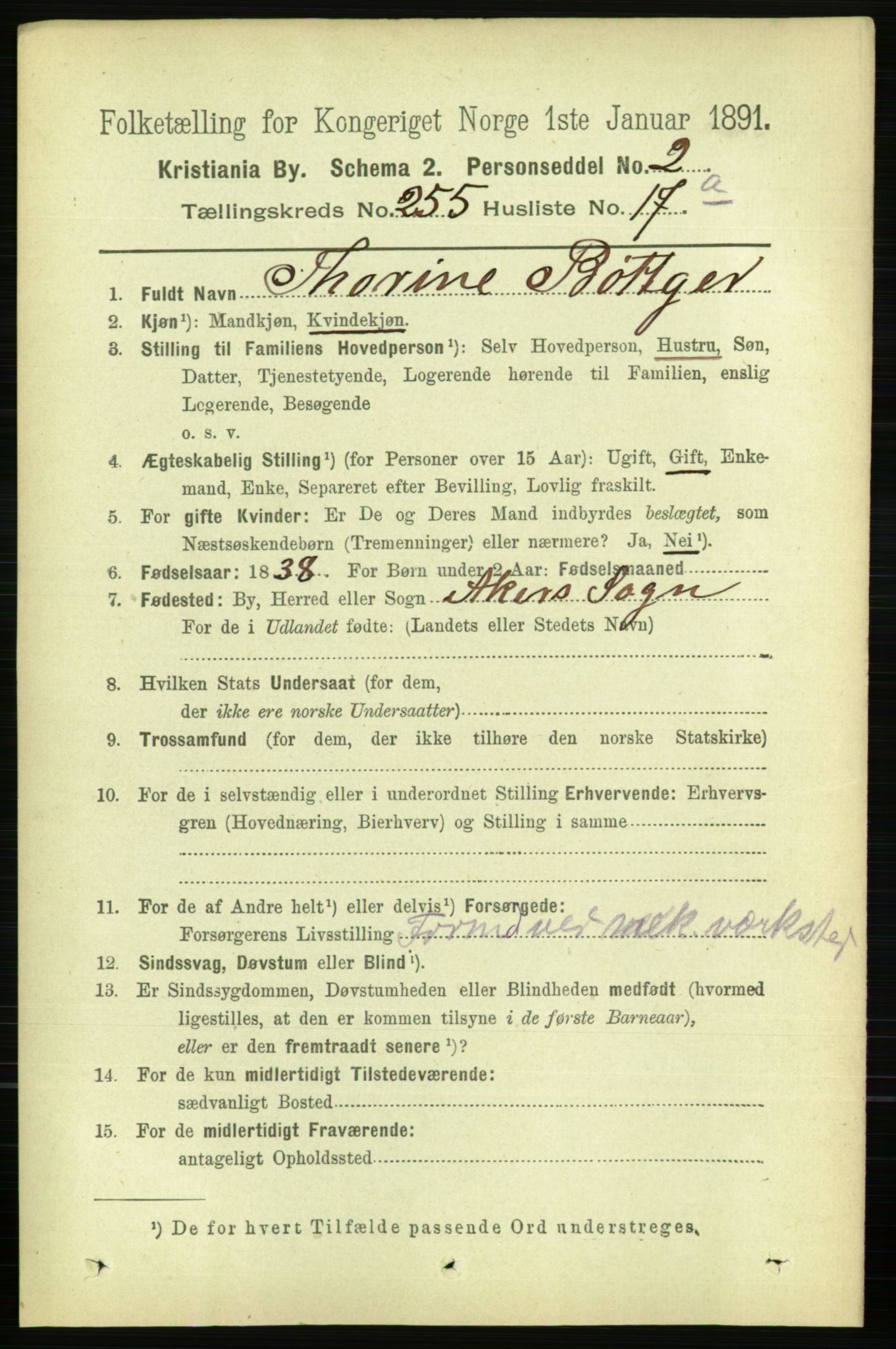 RA, 1891 census for 0301 Kristiania, 1891, p. 155229