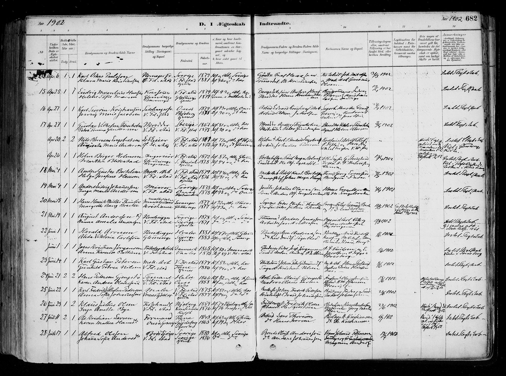 Fredrikstad domkirkes prestekontor Kirkebøker, AV/SAO-A-10906/F/Fa/L0004: Parish register (official) no. 4, 1878-1907, p. 682