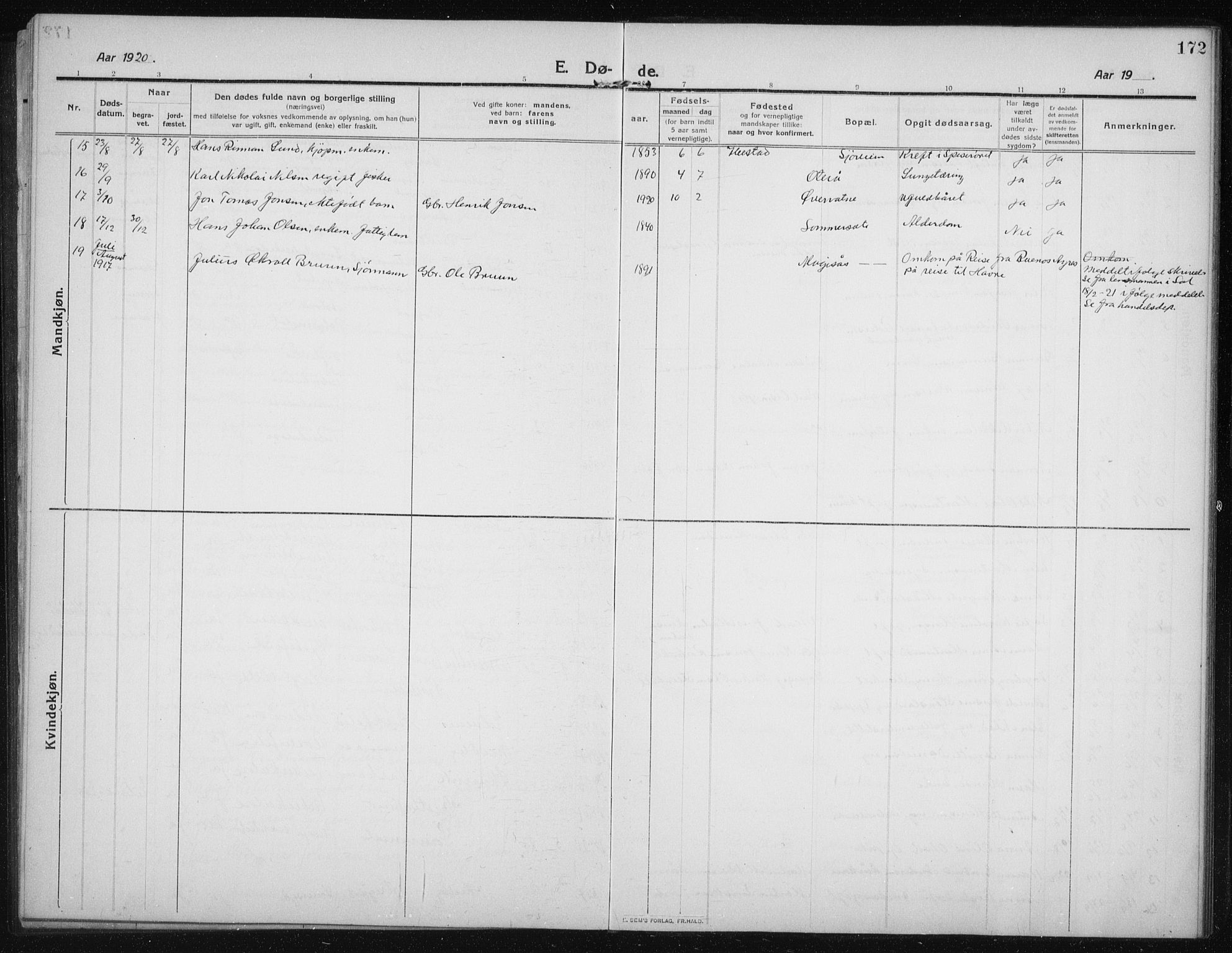 Salangen sokneprestembete, AV/SATØ-S-1324/H/Hb/L0005klokker: Parish register (copy) no. 5, 1918-1937, p. 172