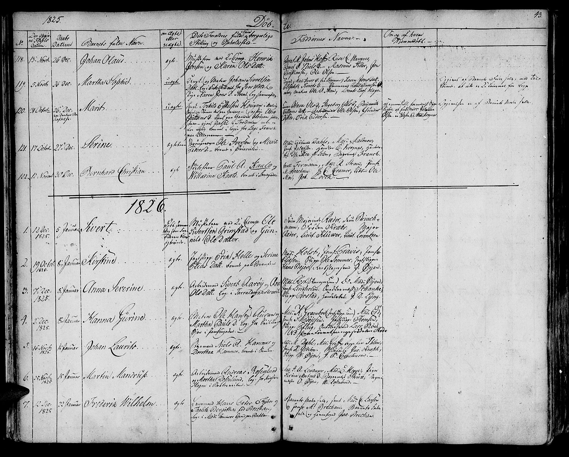 Ministerialprotokoller, klokkerbøker og fødselsregistre - Sør-Trøndelag, SAT/A-1456/602/L0108: Parish register (official) no. 602A06, 1821-1839, p. 43