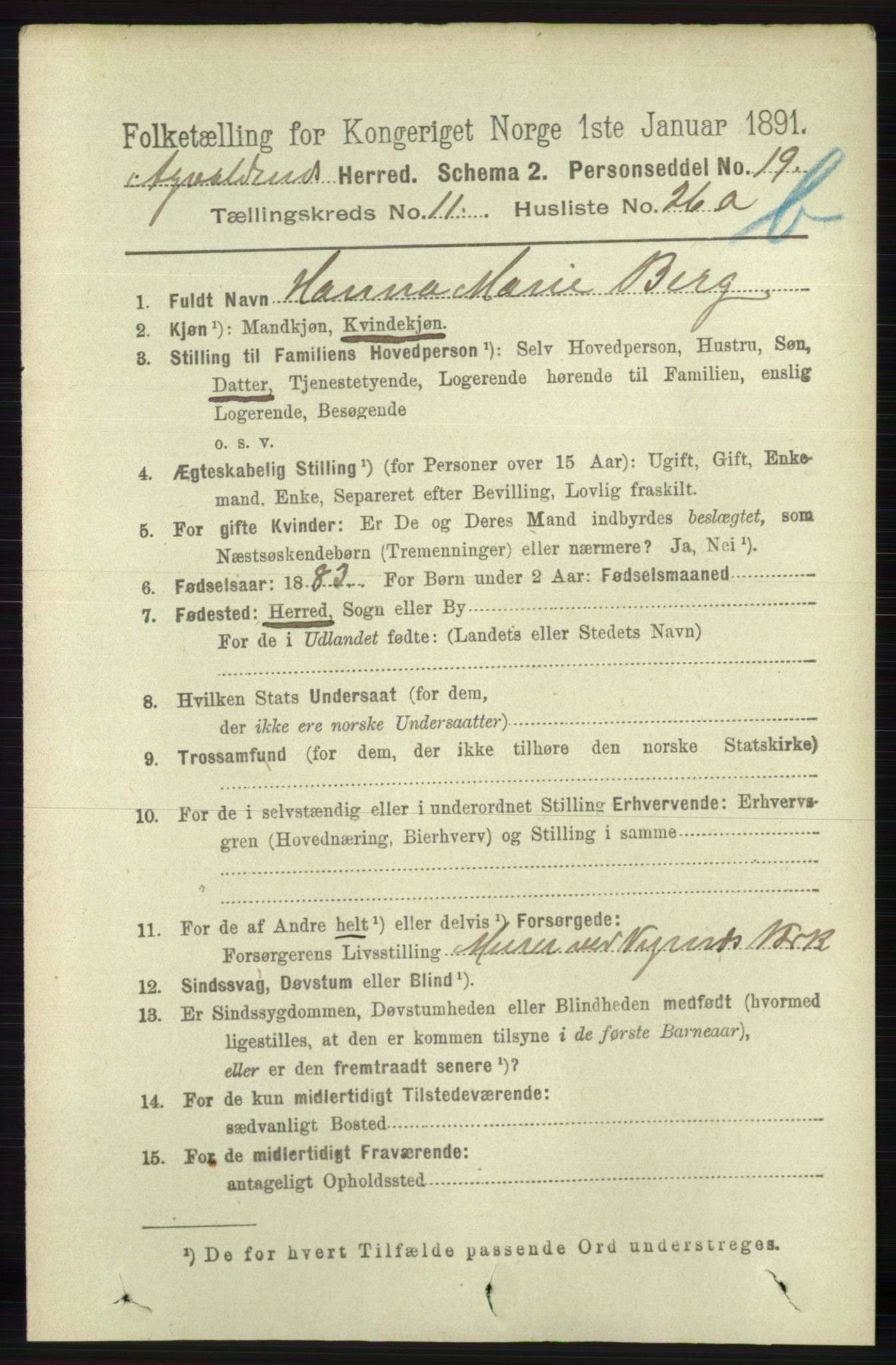 RA, 1891 census for 1147 Avaldsnes, 1891, p. 6467