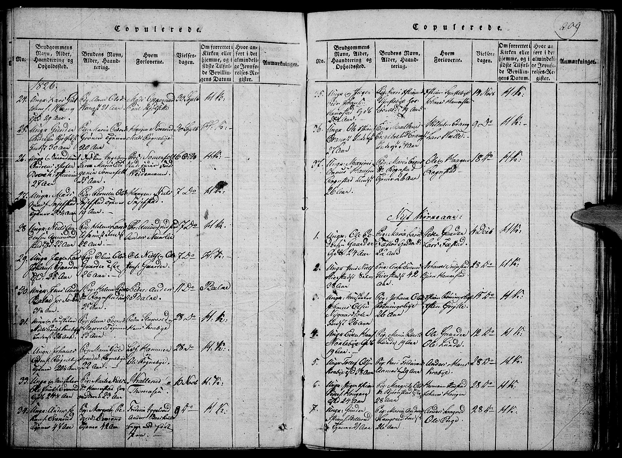 Toten prestekontor, SAH/PREST-102/H/Ha/Haa/L0010: Parish register (official) no. 10, 1820-1828, p. 209
