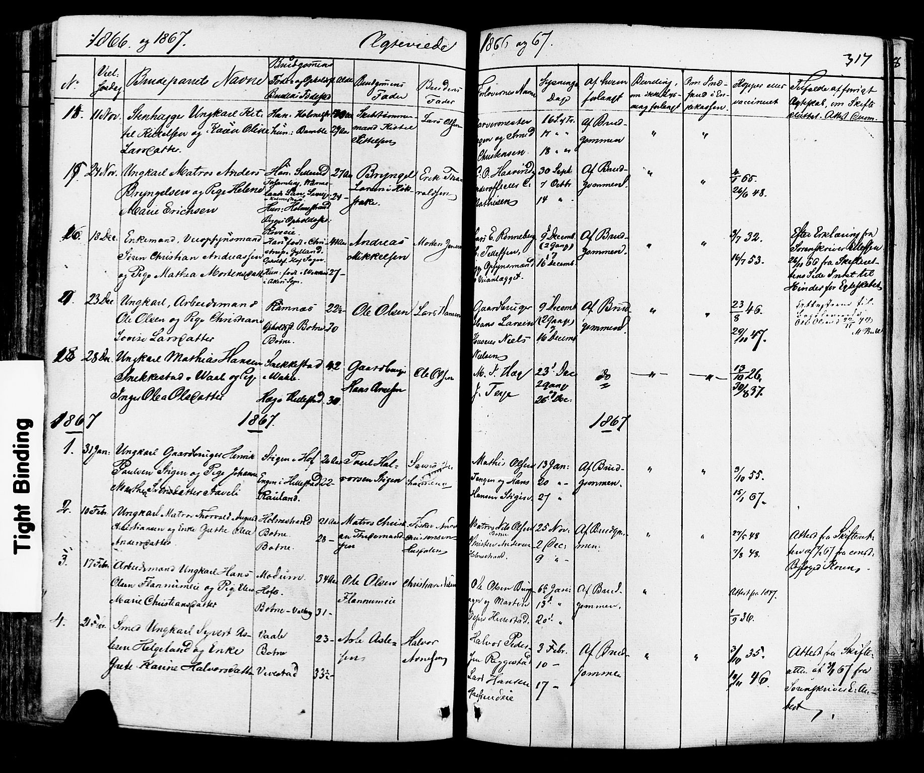 Botne kirkebøker, SAKO/A-340/F/Fa/L0006: Parish register (official) no. I 6, 1836-1877, p. 317