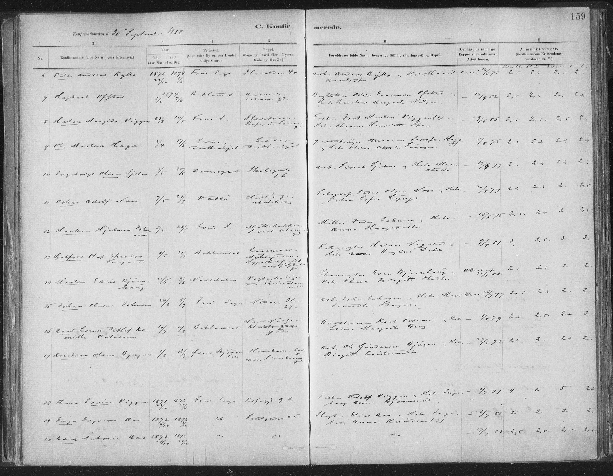 Ministerialprotokoller, klokkerbøker og fødselsregistre - Sør-Trøndelag, AV/SAT-A-1456/603/L0162: Parish register (official) no. 603A01, 1879-1895, p. 159