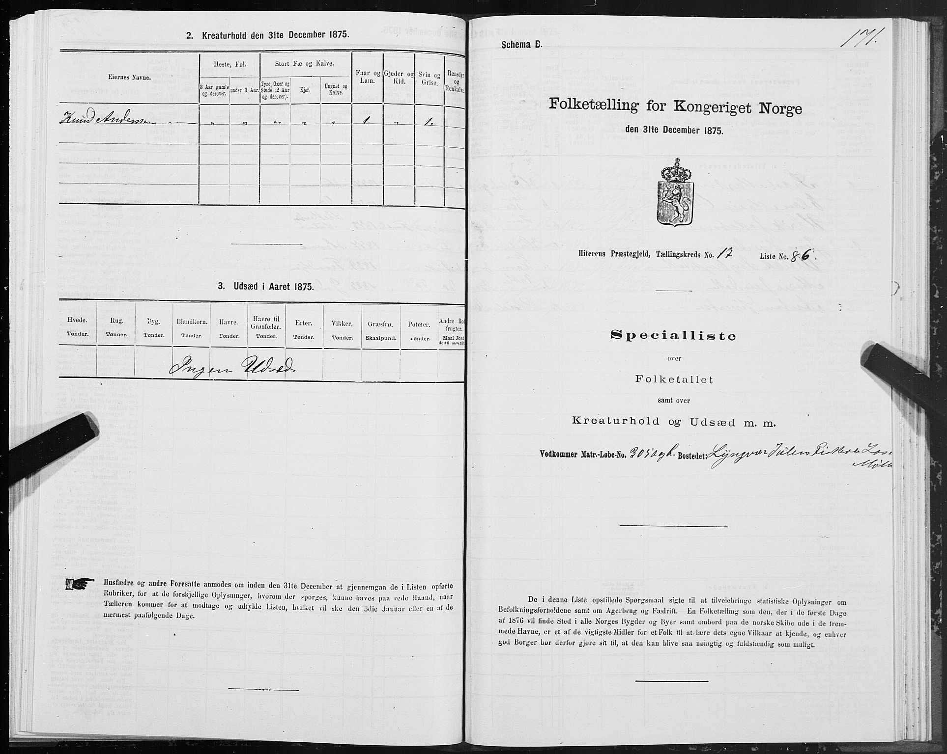 SAT, 1875 census for 1617P Hitra, 1875, p. 9171