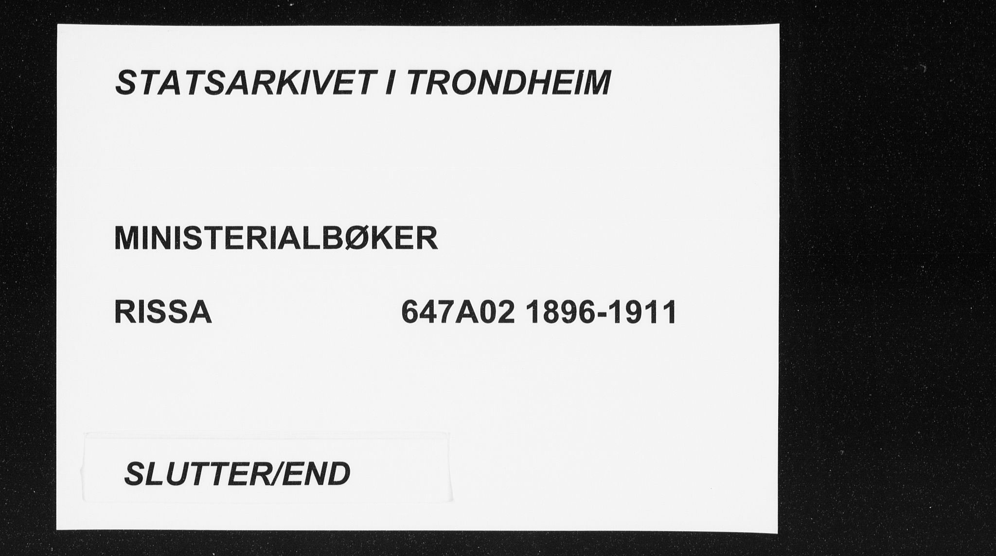 Ministerialprotokoller, klokkerbøker og fødselsregistre - Sør-Trøndelag, AV/SAT-A-1456/647/L0635: Parish register (official) no. 647A02, 1896-1911