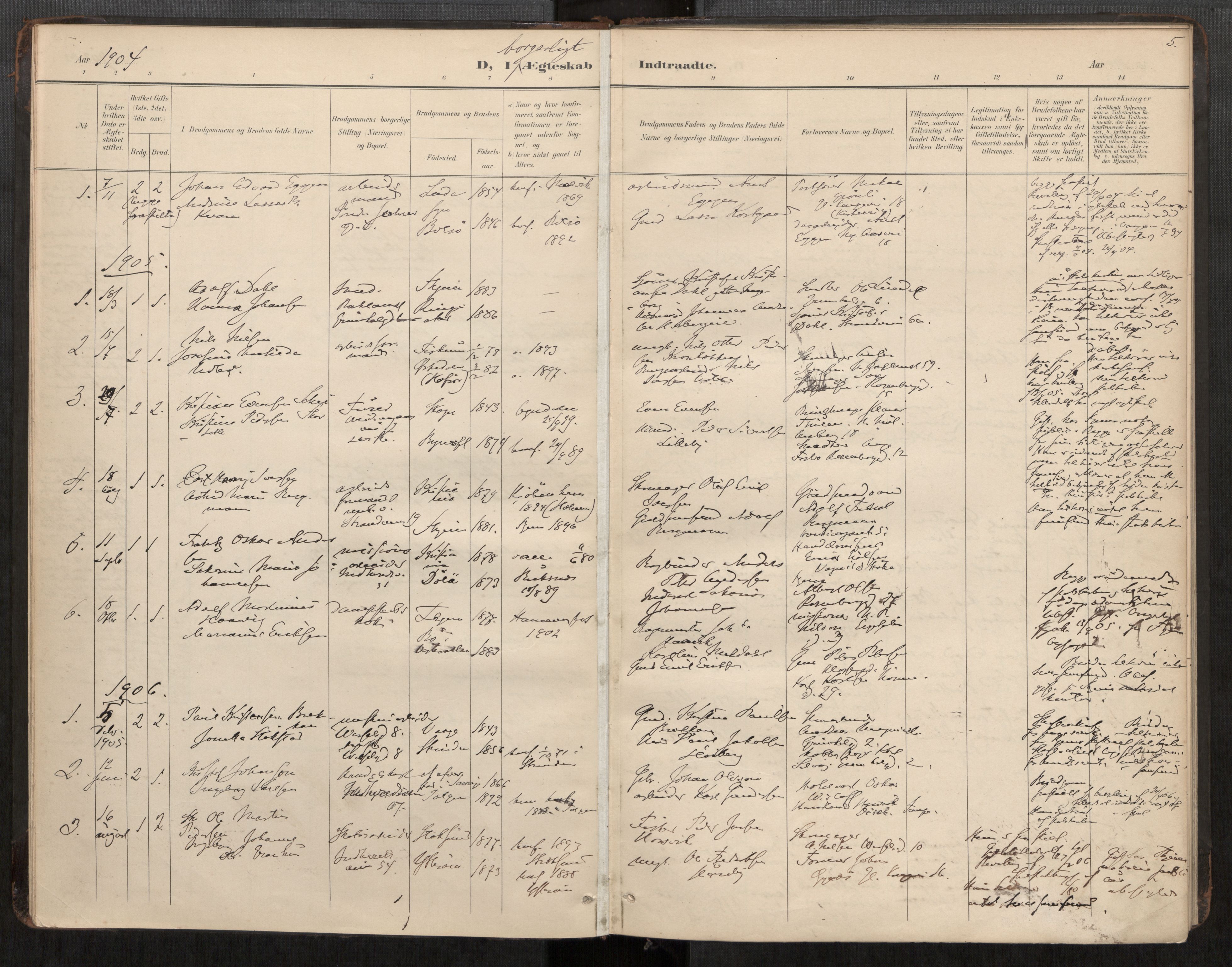 Bakklandet sokneprestkontor, AV/SAT-A-1127: Parish register (official) no. 604A31, 1899-1920, p. 5