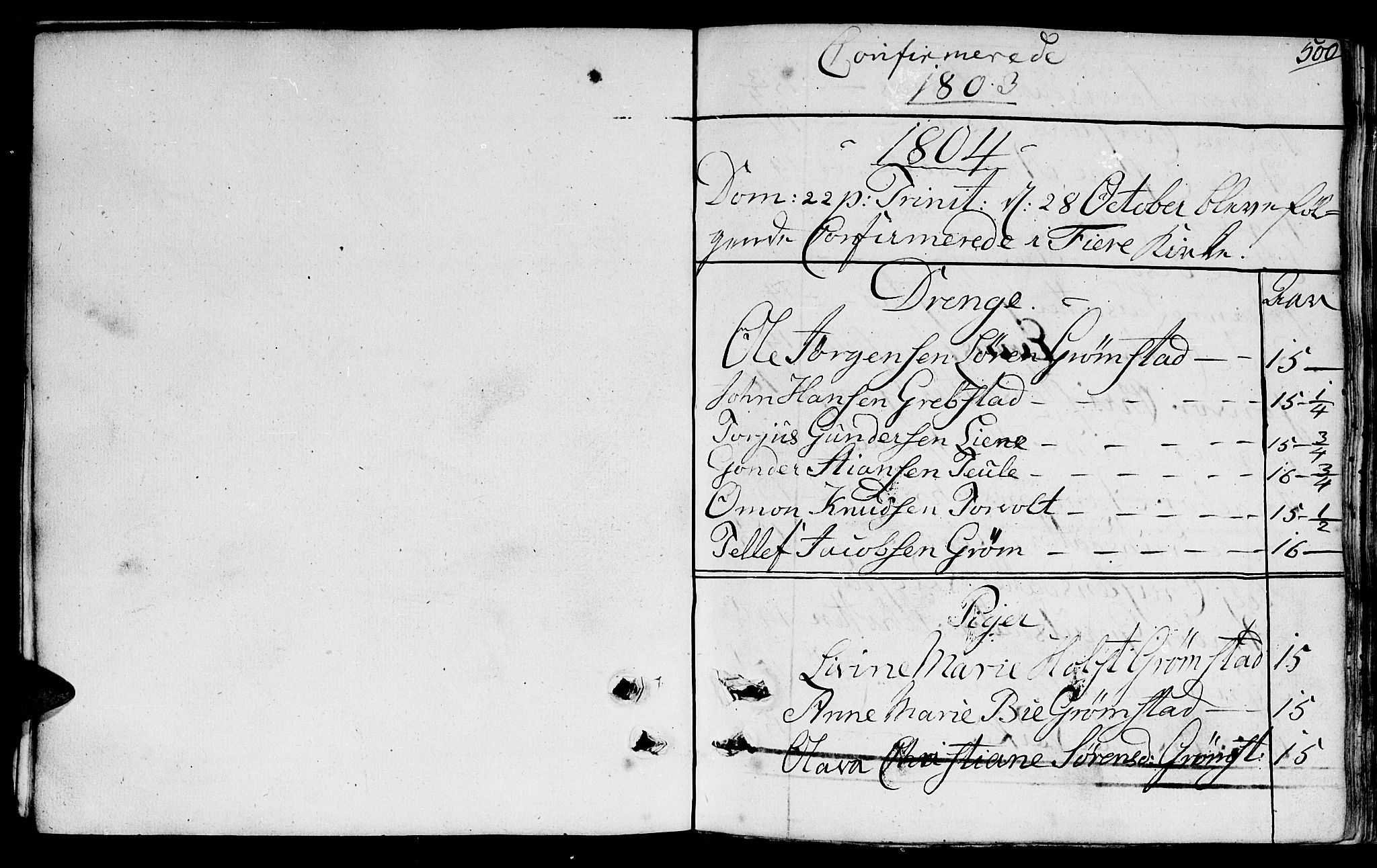 Fjære sokneprestkontor, SAK/1111-0011/F/Fb/L0006: Parish register (copy) no. B 6, 1803-1817, p. 500